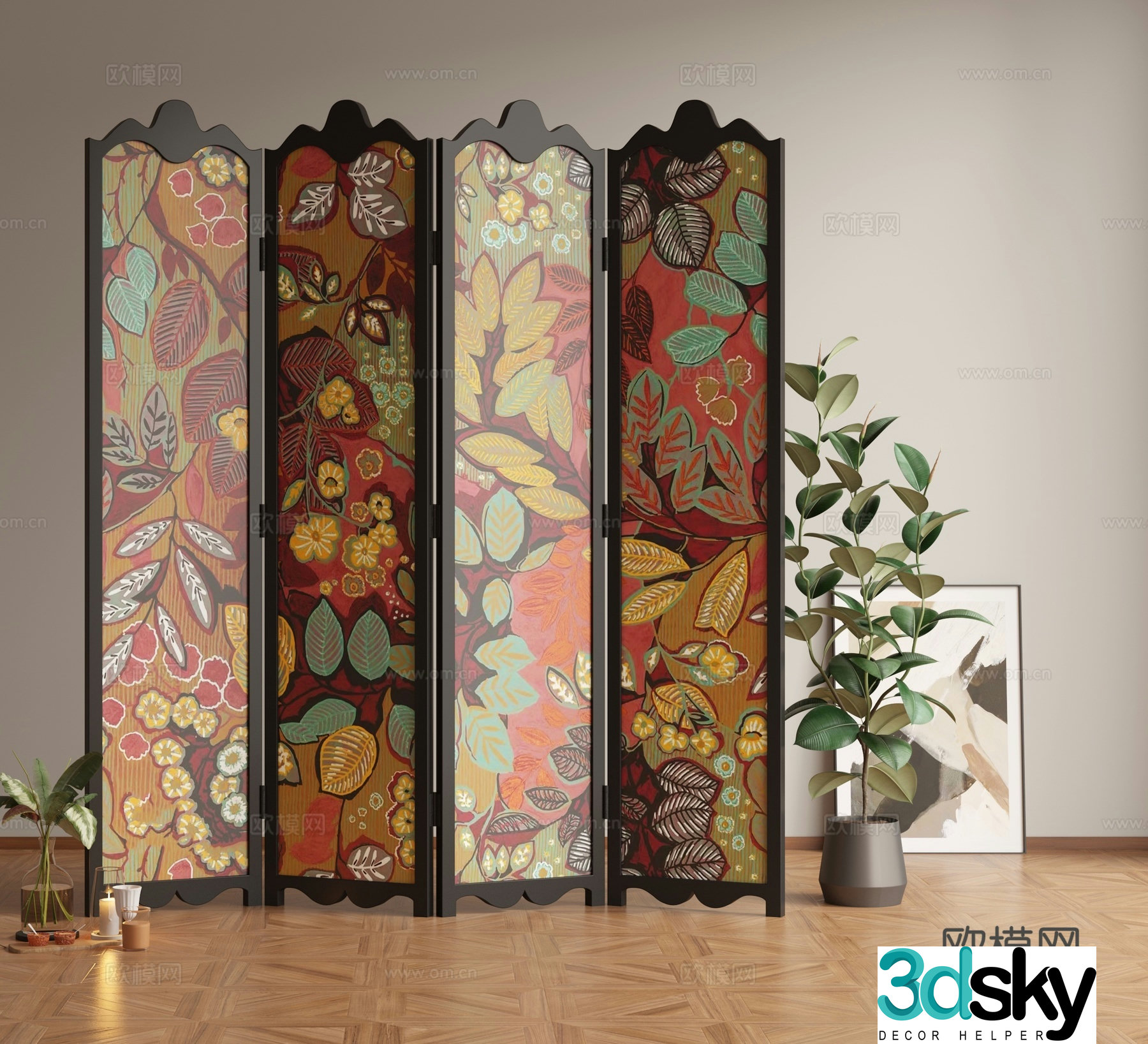French retro screen 3d model