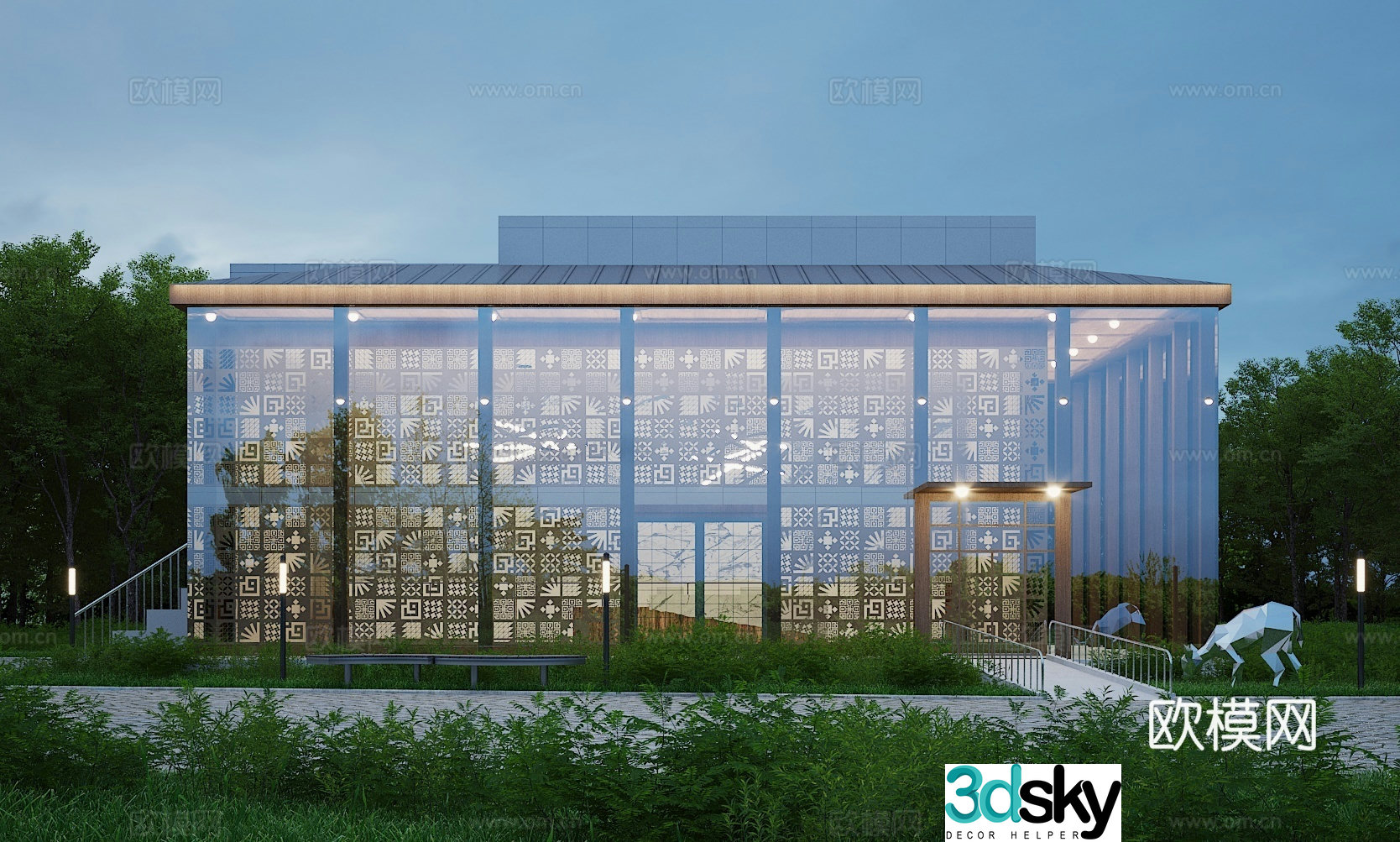 New Chinese style club building 3D model