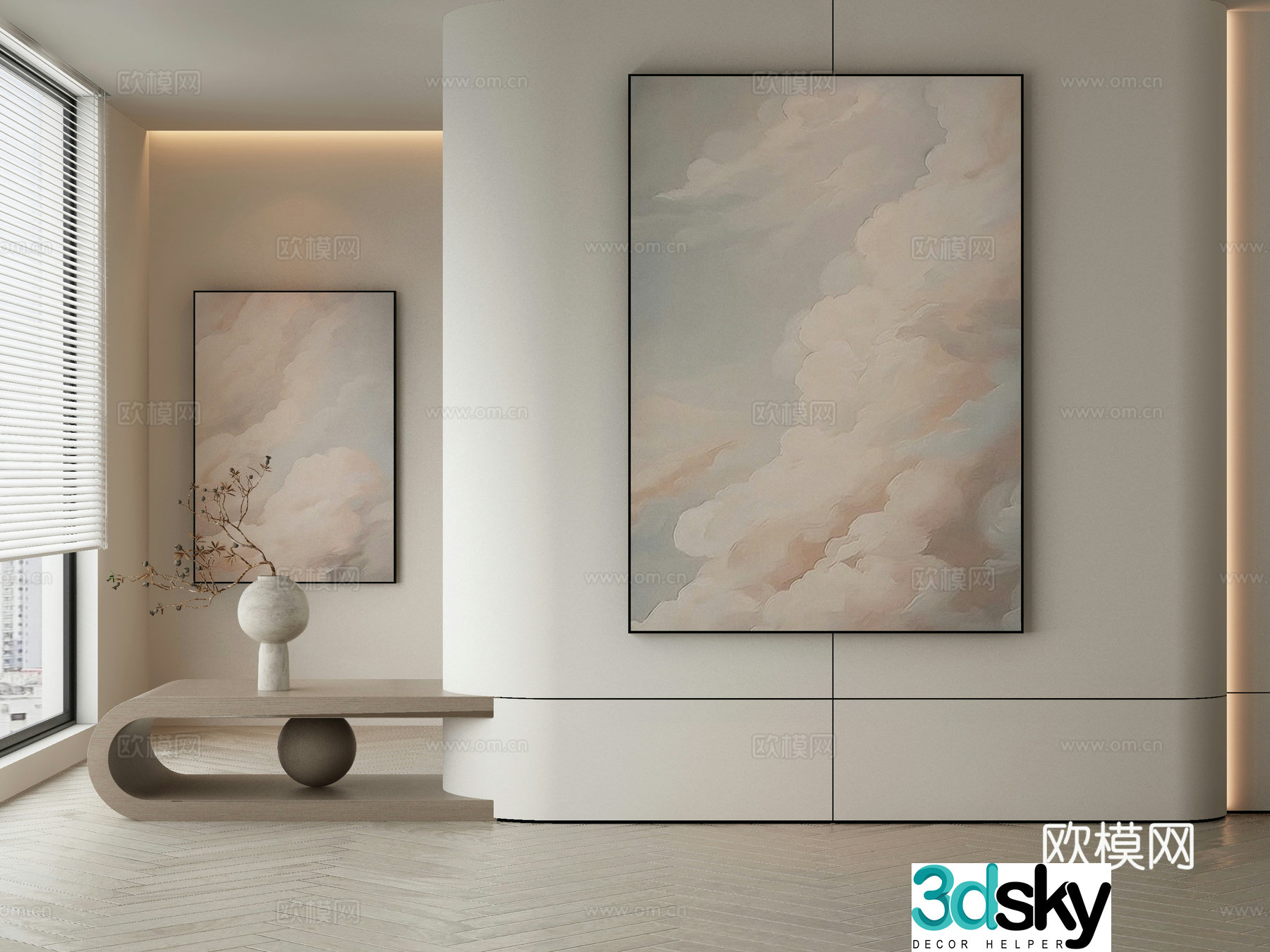 Modern landscape painting decorative painting 3d model
