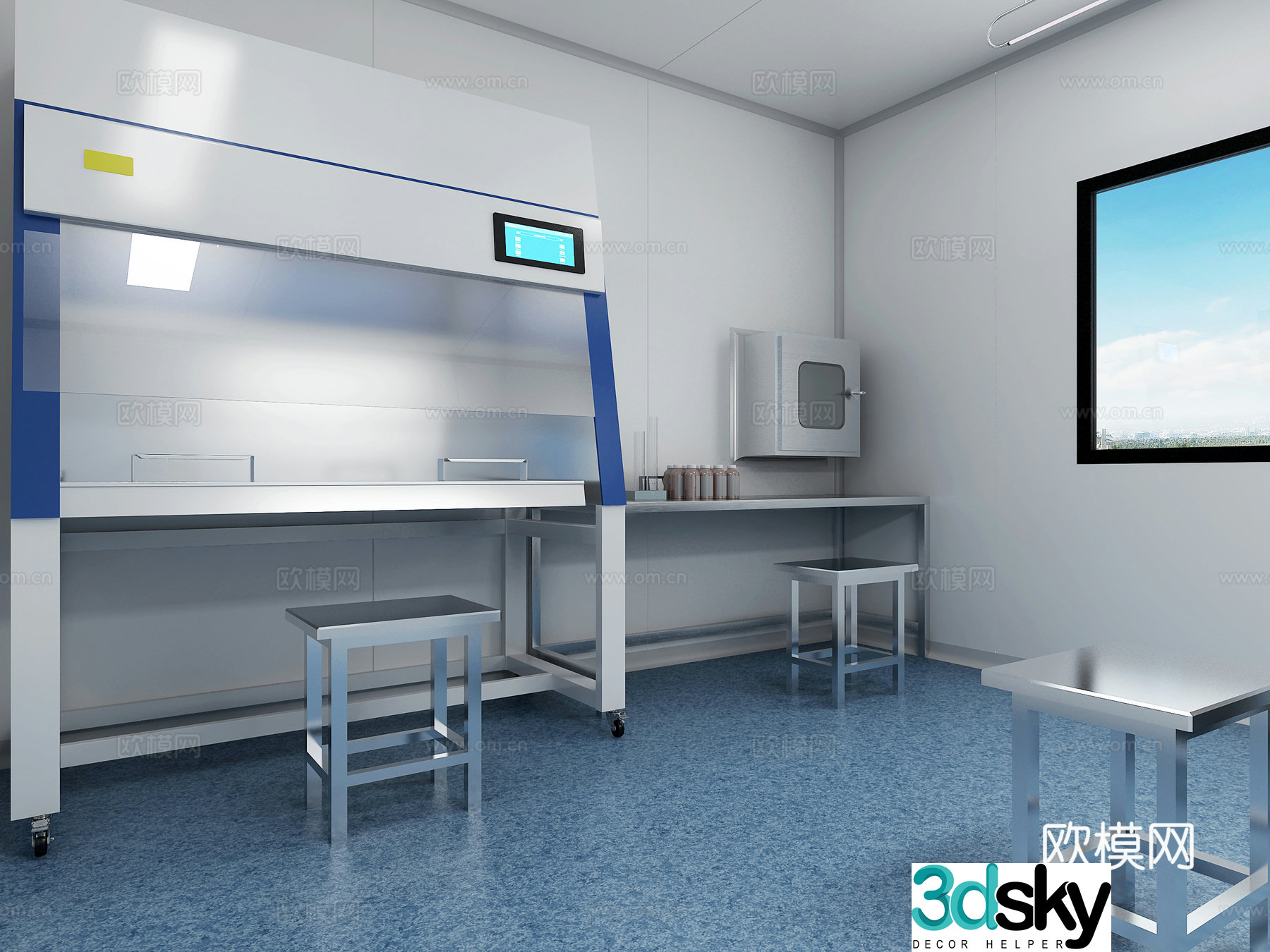 Modern PCR laboratory 3d model