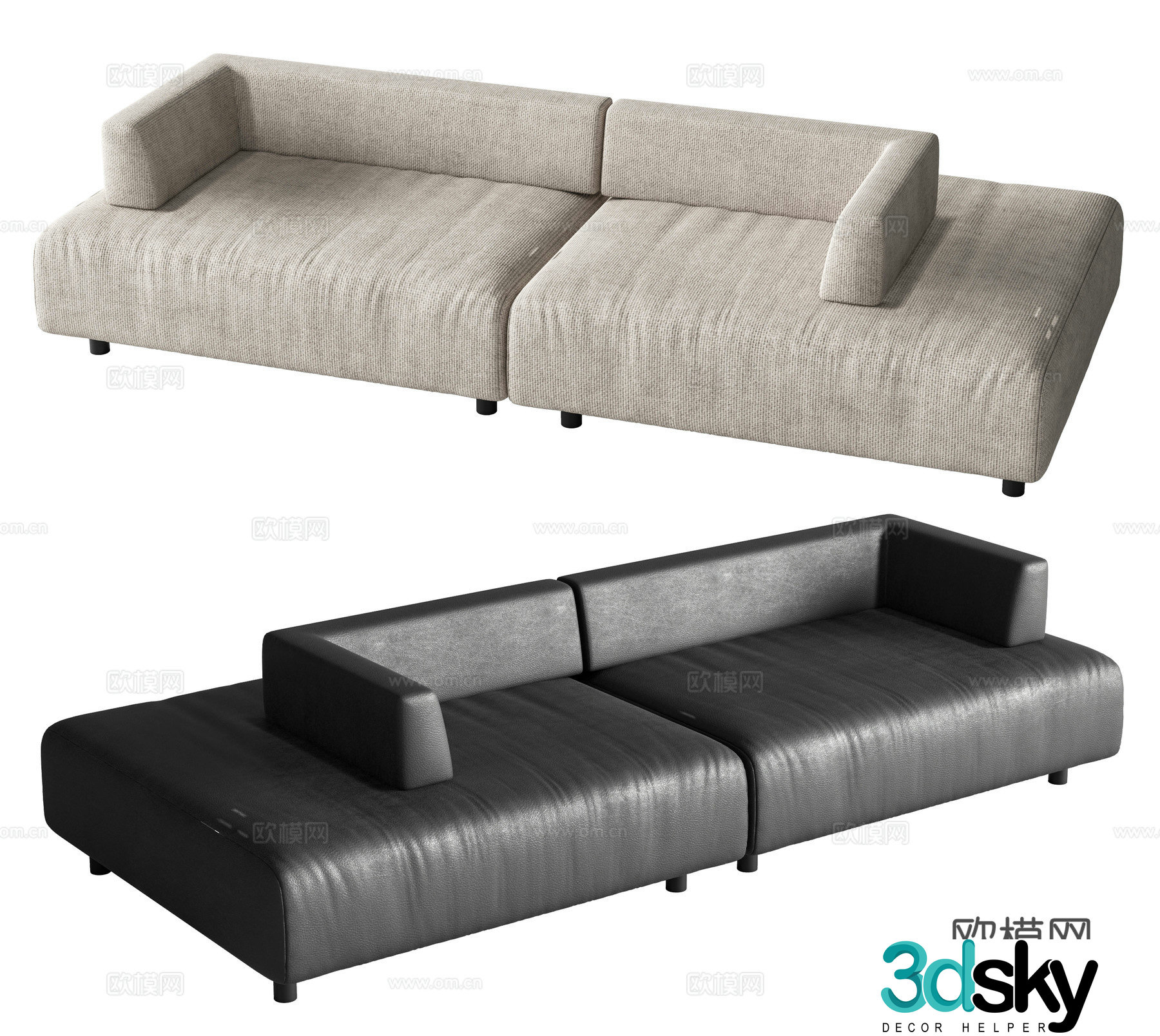 Minotti loveseat 3d model