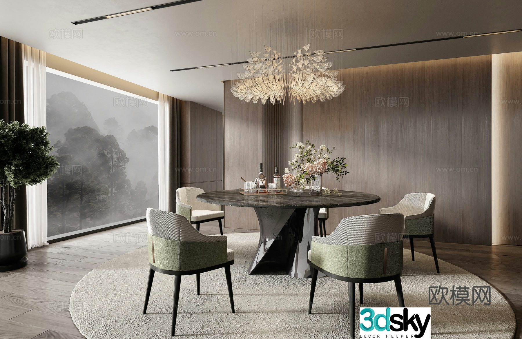Minotti Italian restaurant 3d model