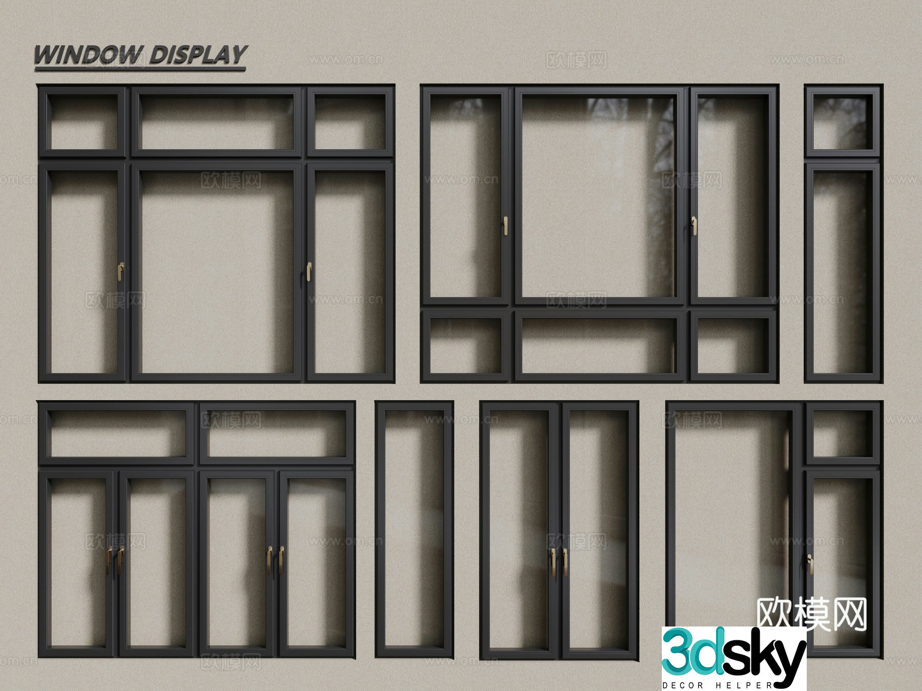Modern windows aluminum alloy windows casement windows floor-to-ceiling windows 3d model
