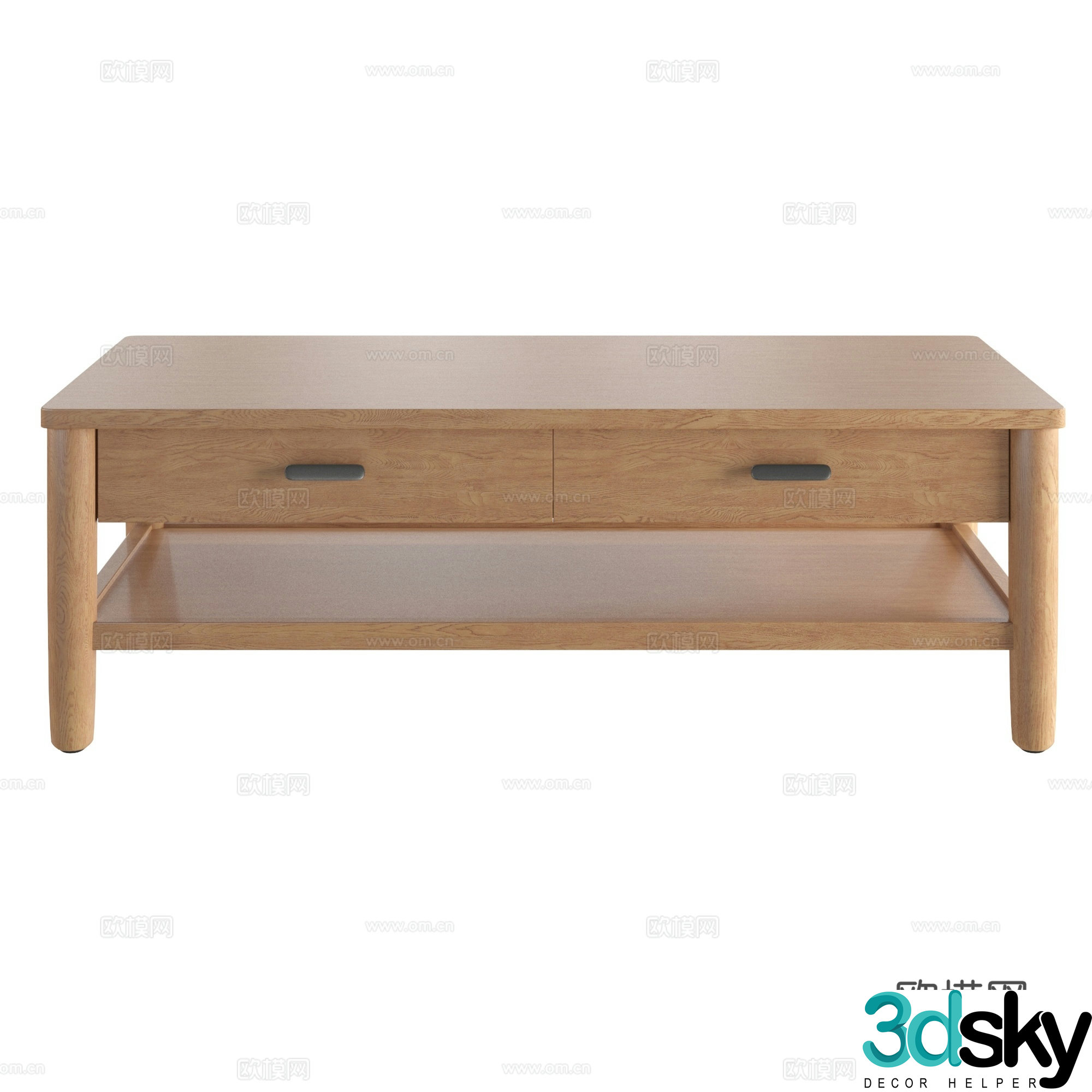 Hargrove Nordic coffee table solid wood coffee table 3d model