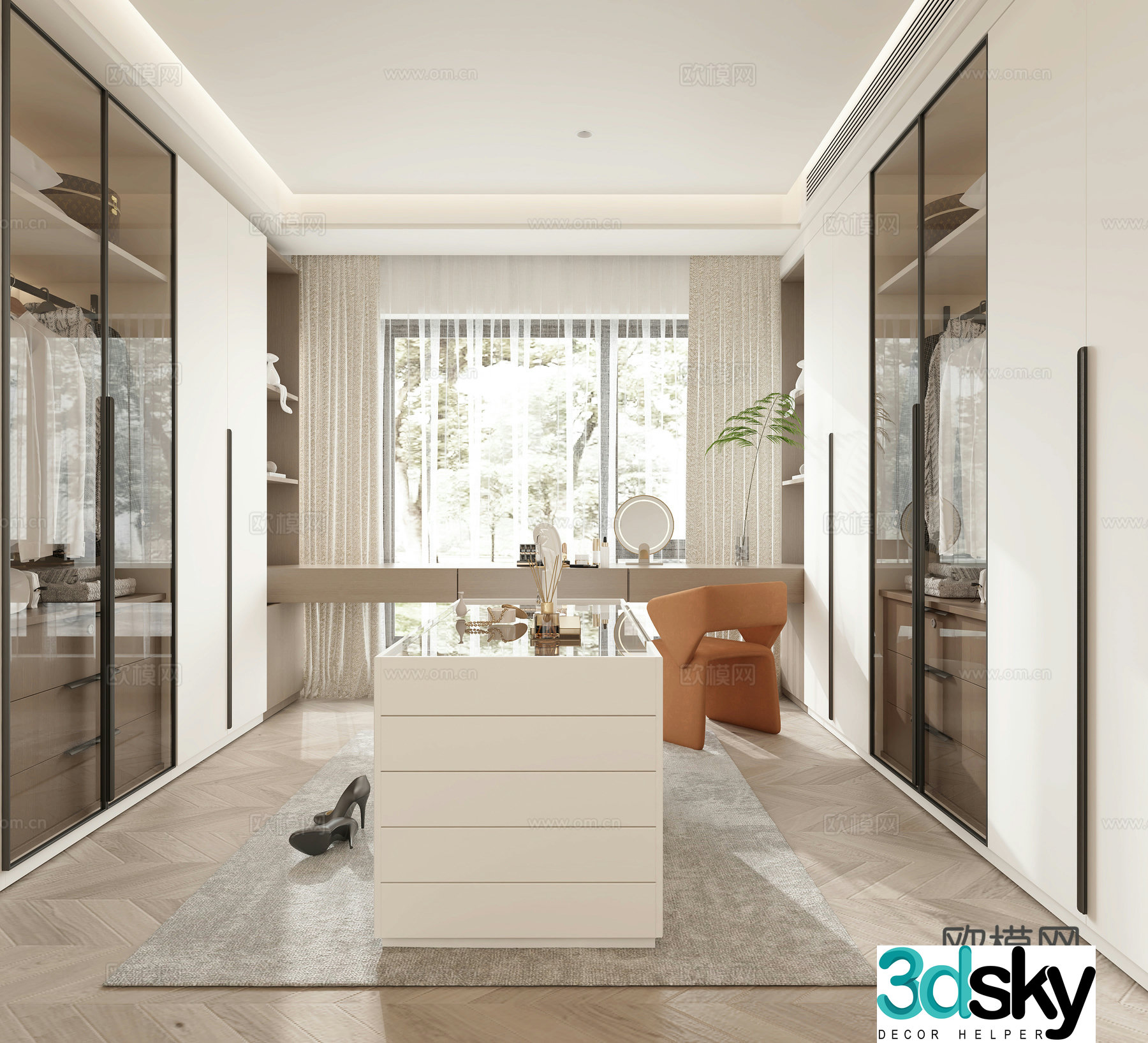 Modern cloakroom 3d model