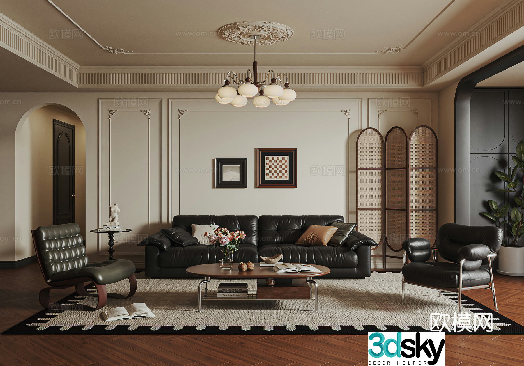 French living room 3d model