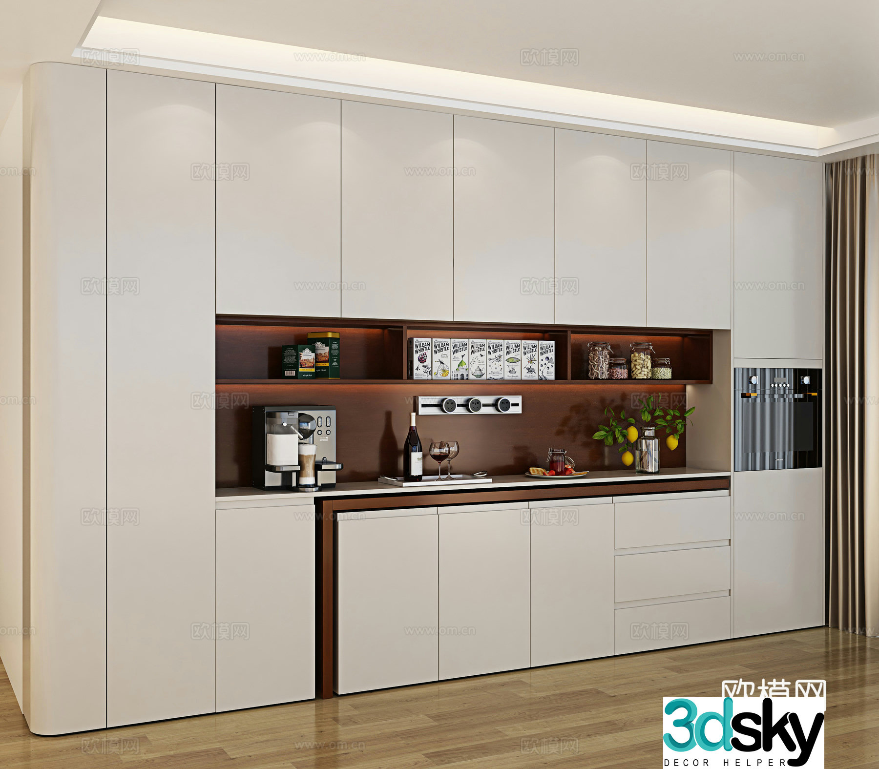 Modern sideboard wine cabinet 3d model