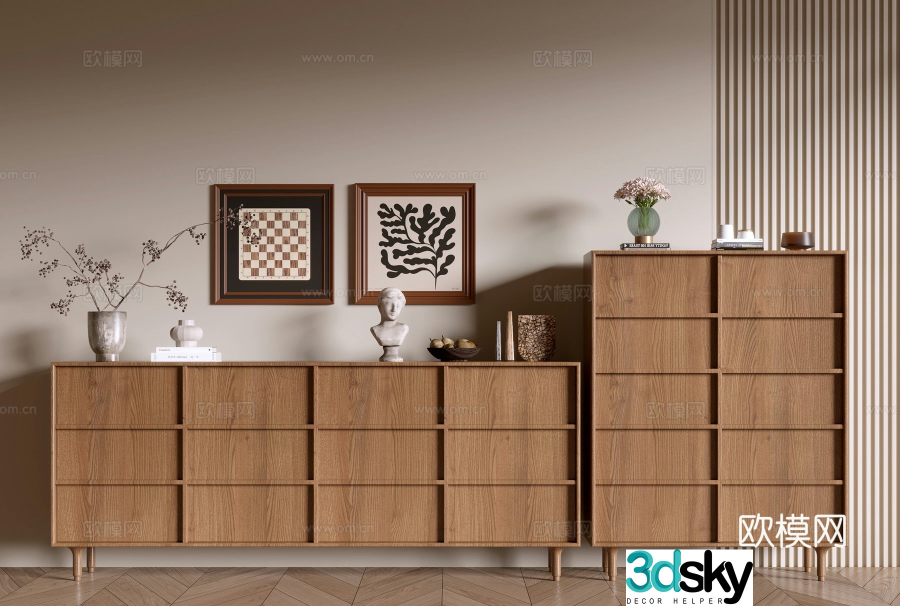 Nordic entrance cabinet side view cabinet side cabinet 3D model