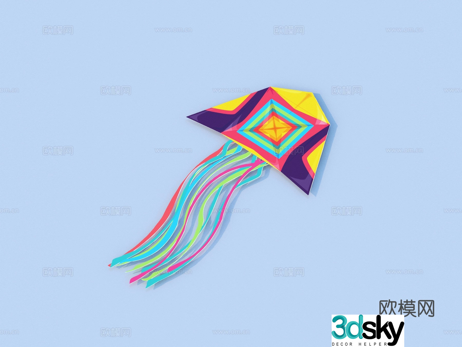 kite toy ornament decoration 3d model