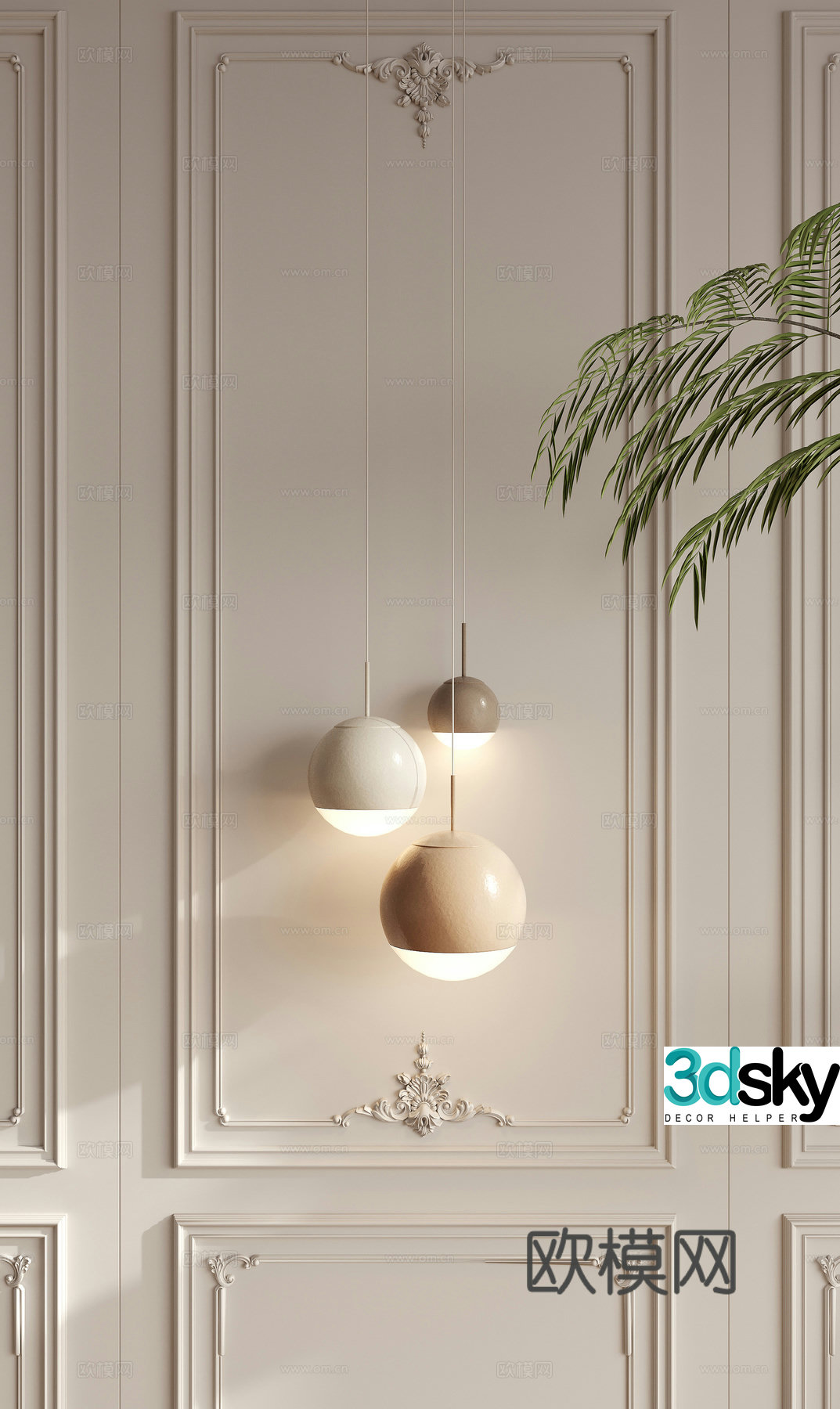 Cream style small chandelier bedside small chandelier 3d model