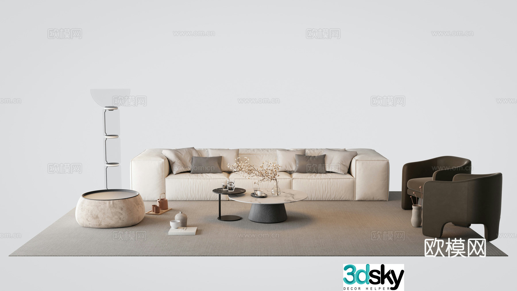 Modern sectional sofa 3d model