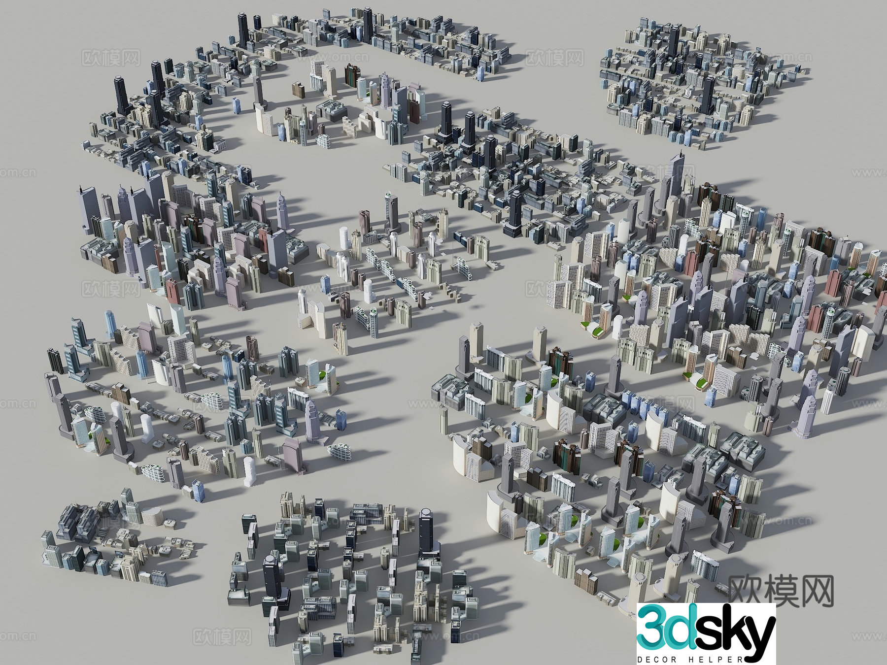 Modern bird’s-eye view planning Bird’s-eye view planning simple model Bird’s-eye view urban building annex building 3D model