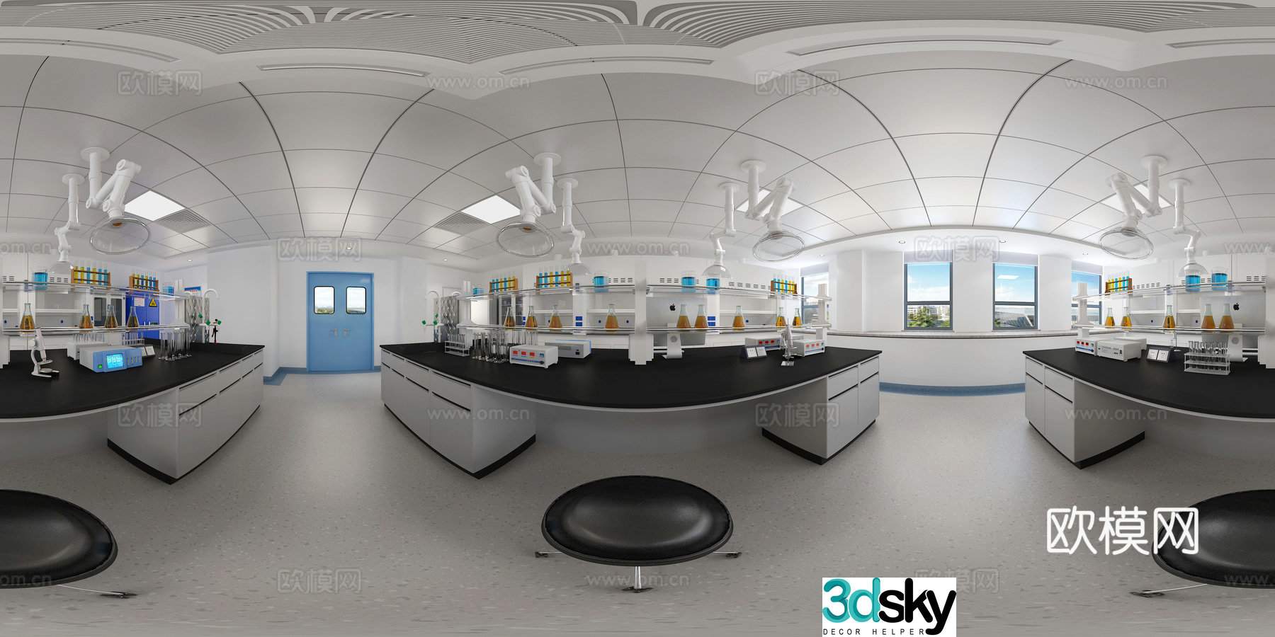 Modern laboratory cr panoramic 3d model