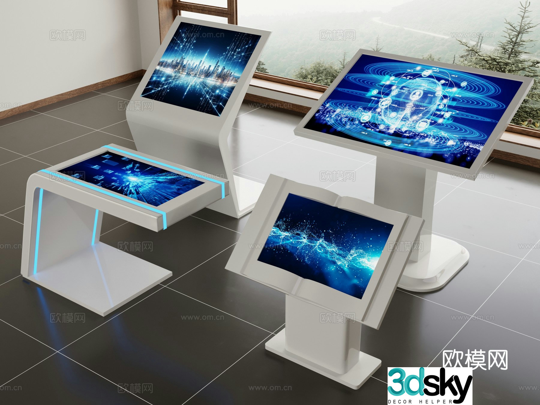 Self-service machine exhibition hall all-in-one machine 3D model