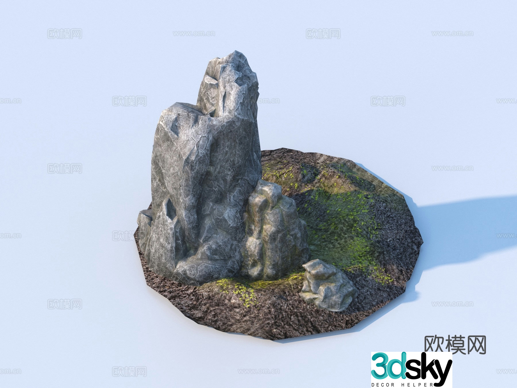 Rockery sketch landscape stone rock stone 3D model