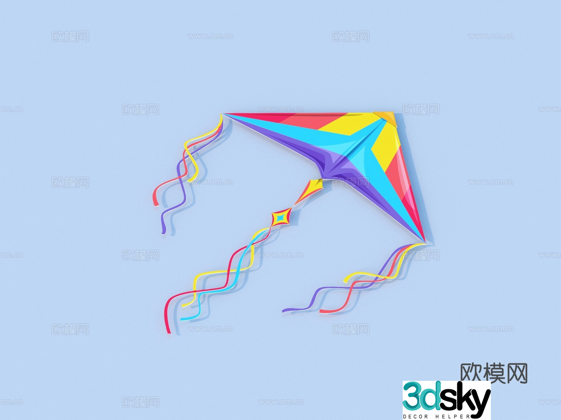kite toy ornament decoration 3d model