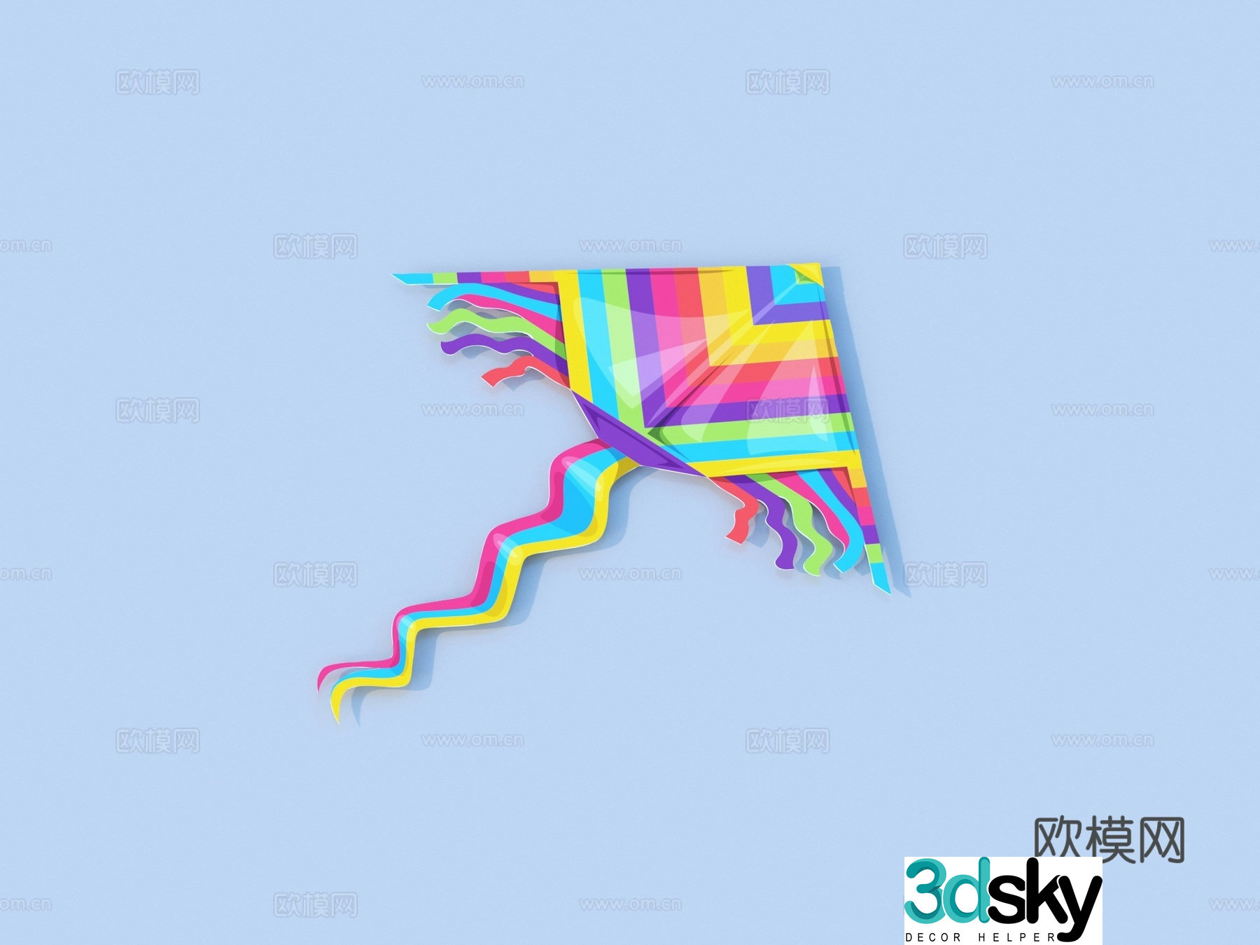 kite toy ornament decoration 3d model