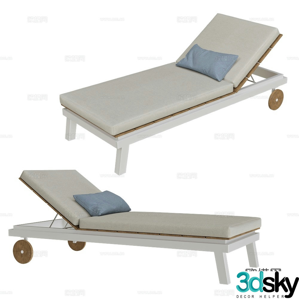 Braid modern outdoor lounge chair fabric lounge chair beach chair 3d model