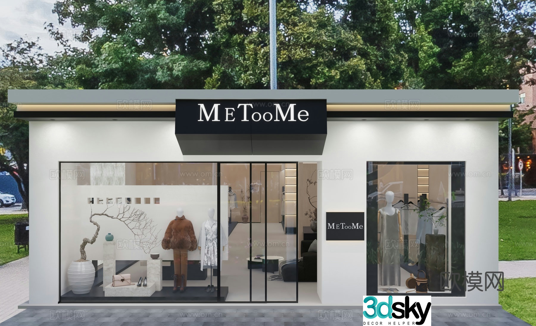Clothing store front store front 3D model
