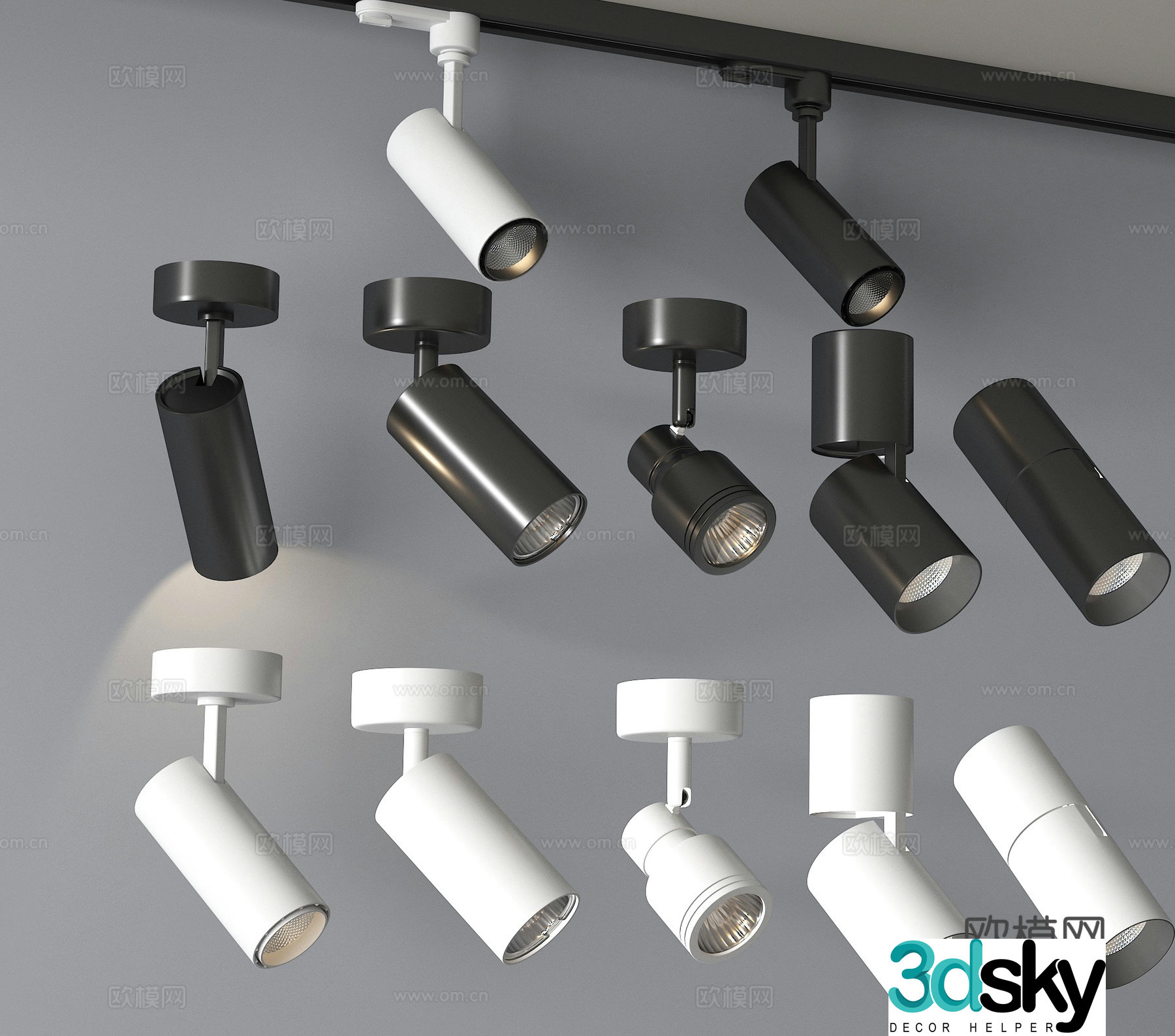spotlight downlight track spotlight 3d model