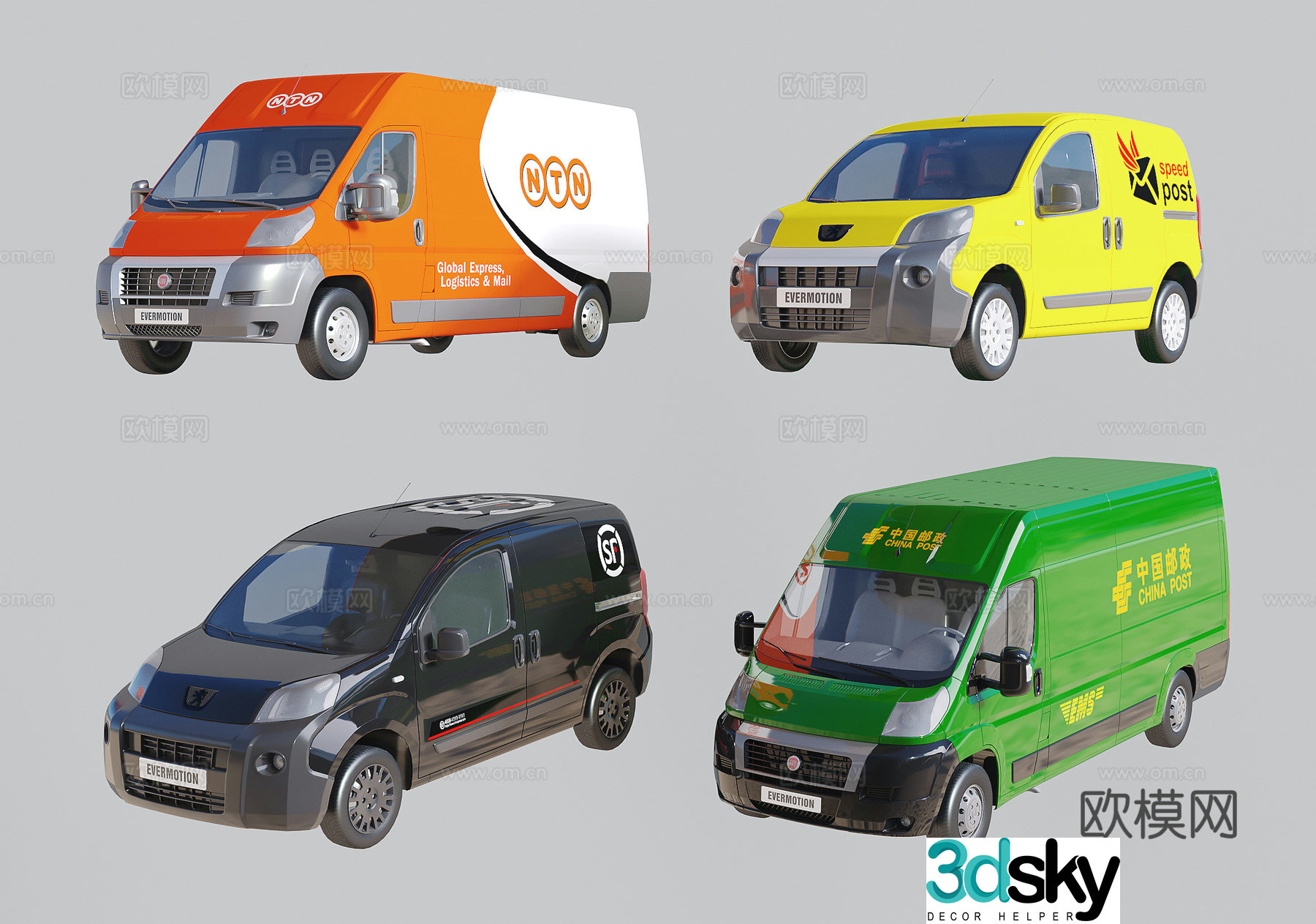 modern car van van 3d model
