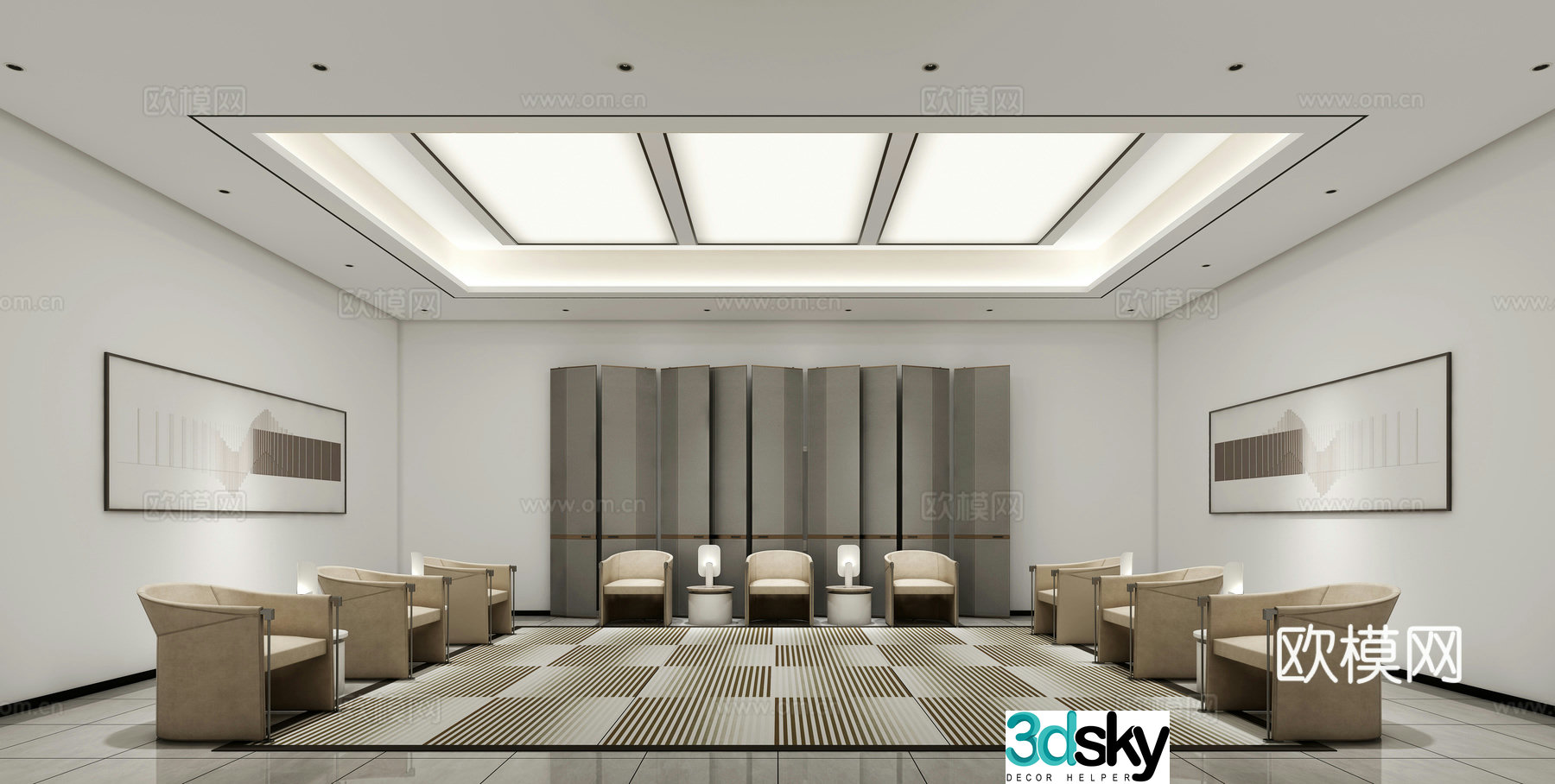 Modern reception room reception room 3d model