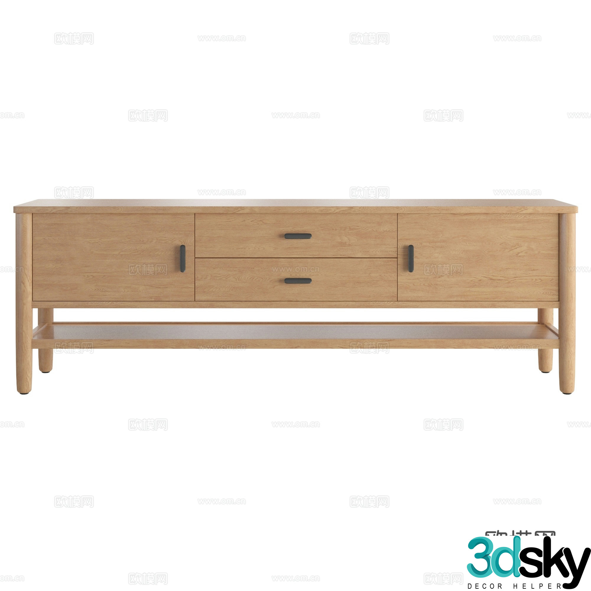 Hargrove Nordic chest of drawers side cabinet 3d model