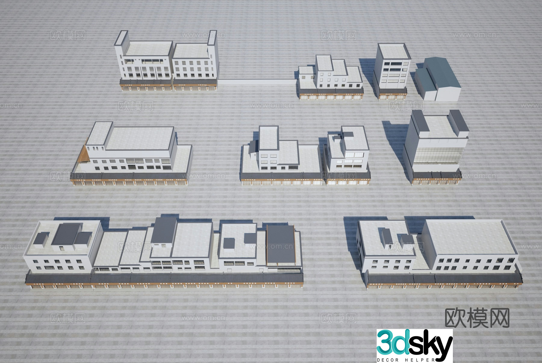Residential building exterior 3D model of residential building exterior