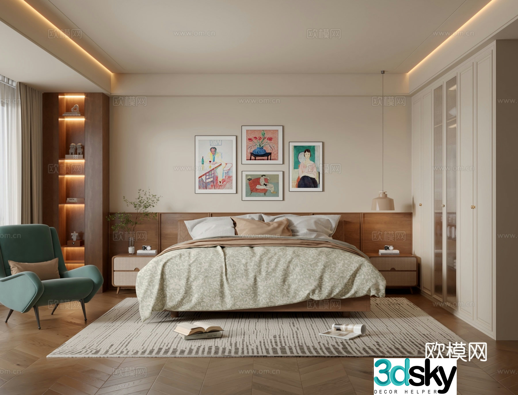 Wabi Sabi bedroom master bedroom 3d model