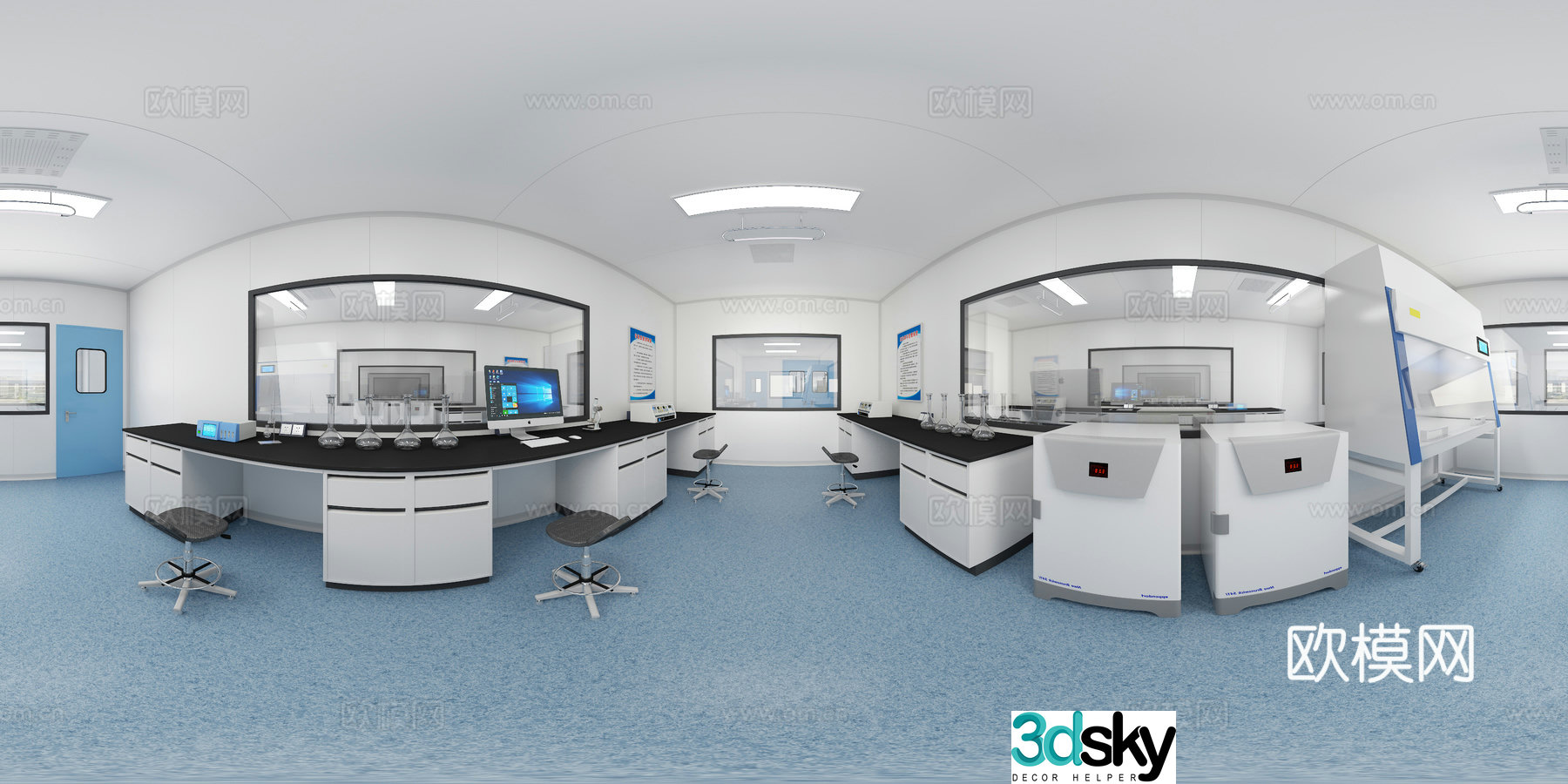 Modern cell laboratory cr panoramic 3d model