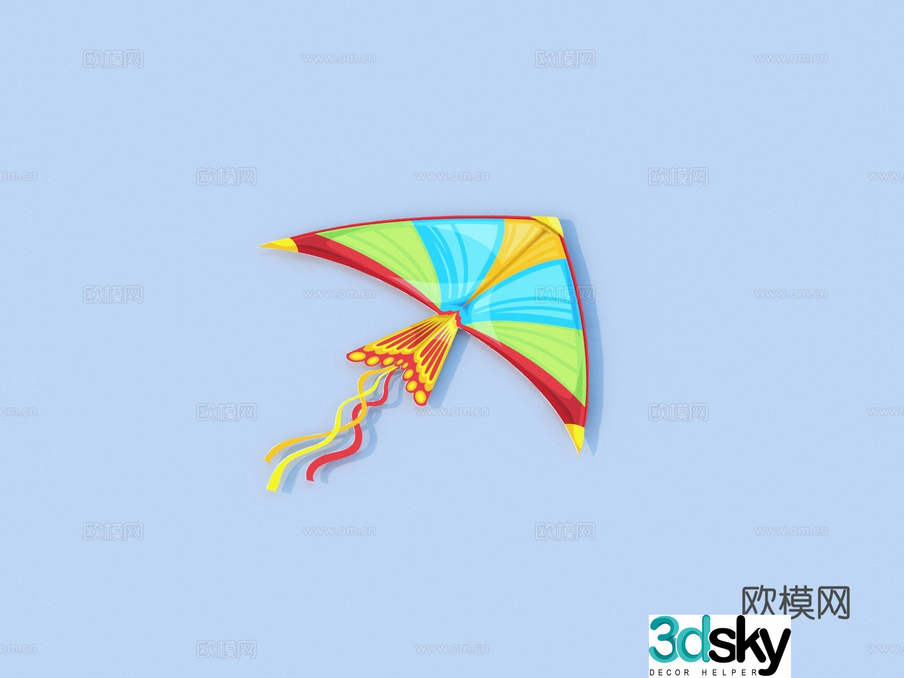 kite toy ornament decoration 3d model