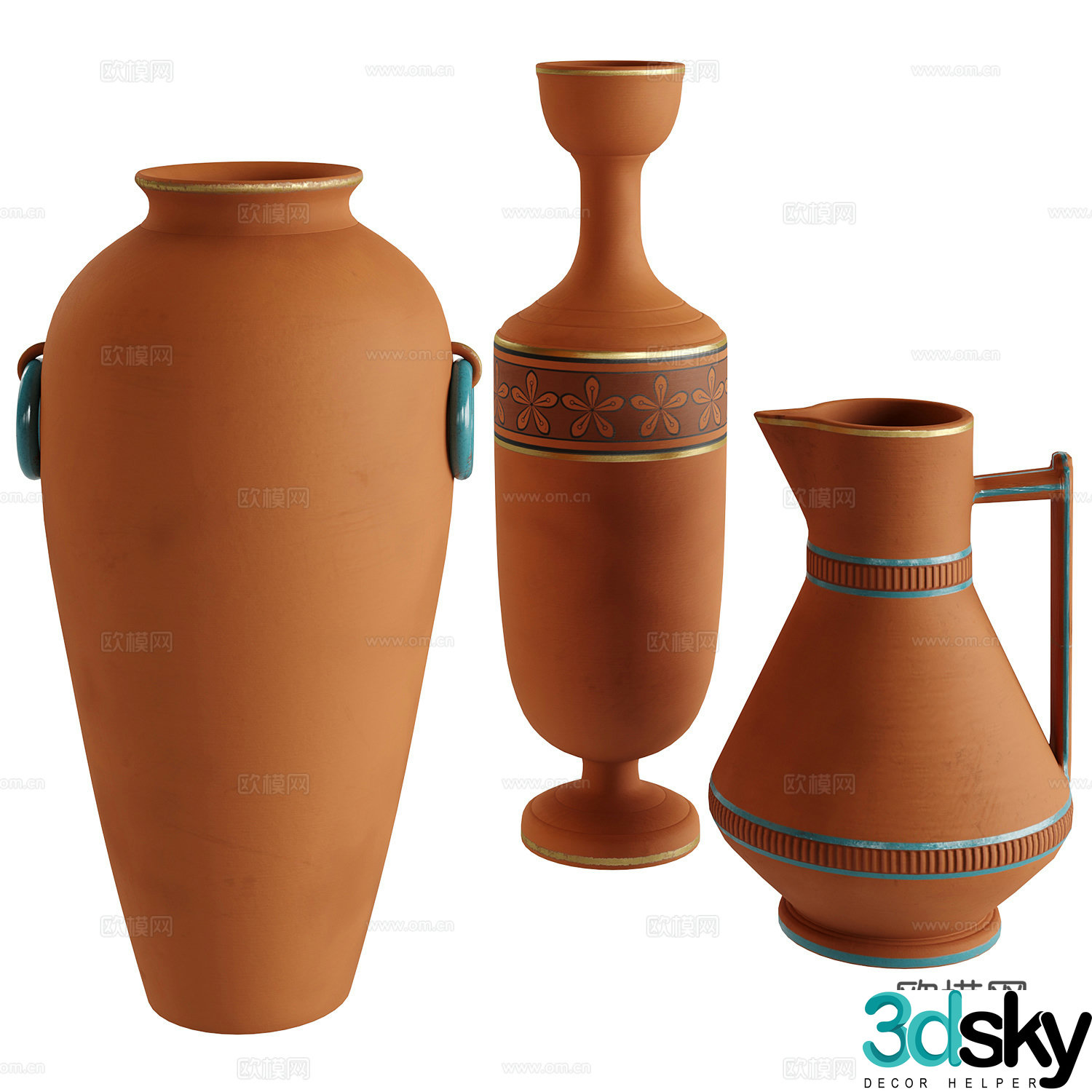 Southeast Asian pottery pot ceramic porcelain vessel 3d model