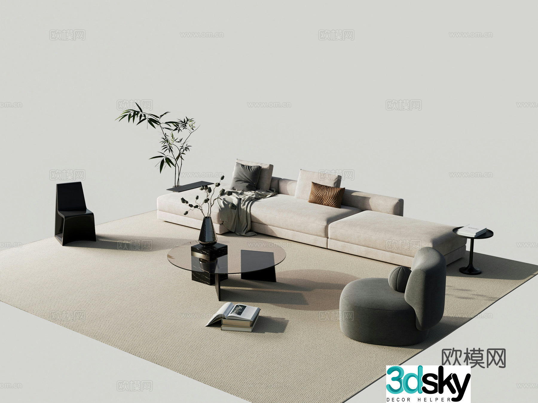 Modern sectional sofa 3d model