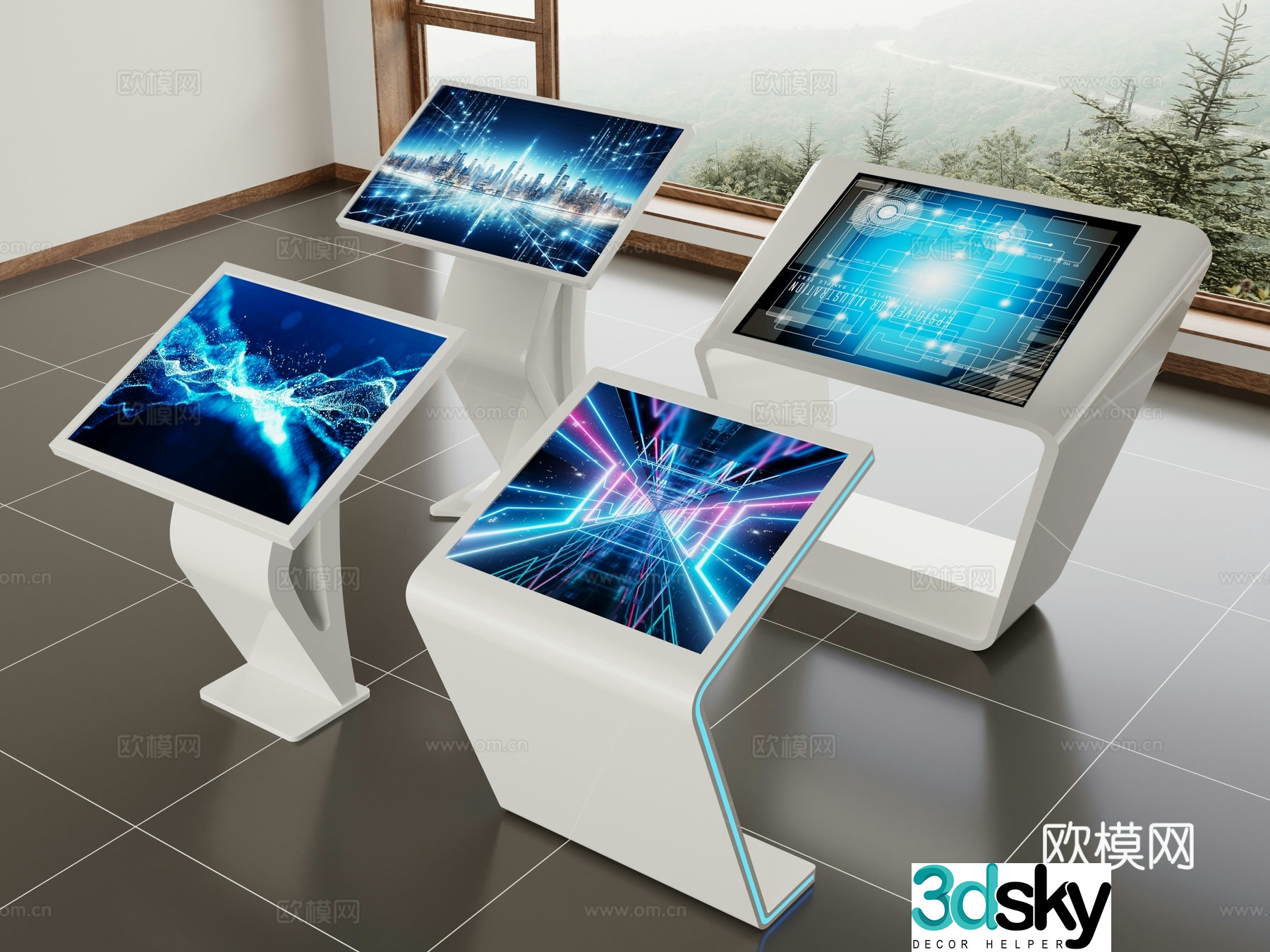 Self-service machine exhibition hall all-in-one machine 3D model