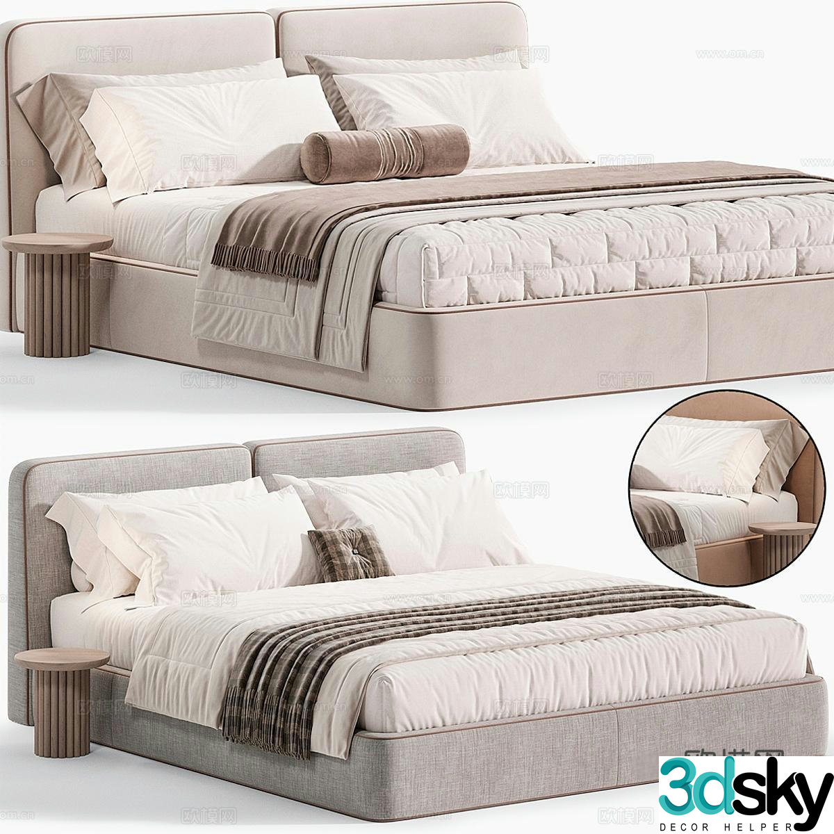 One Home double bed 3d model