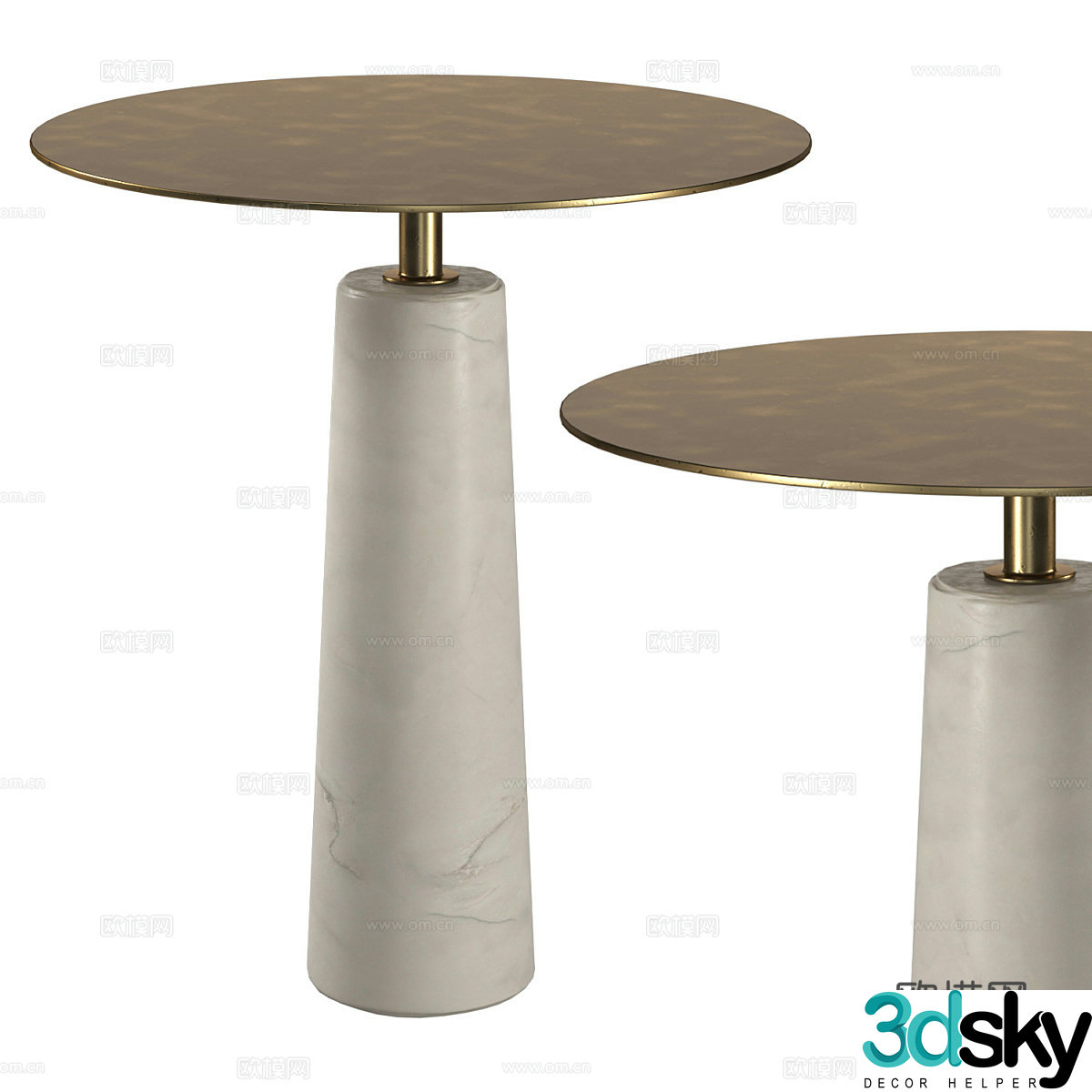 Modern round table side table 3d model