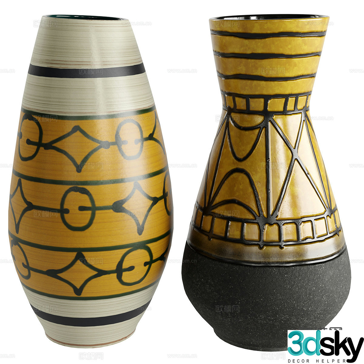 Heinz Siery lava pottery vase 3d model
