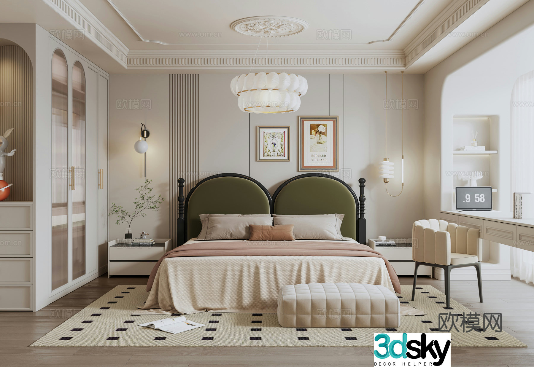 French bedroom second bedroom 3d model