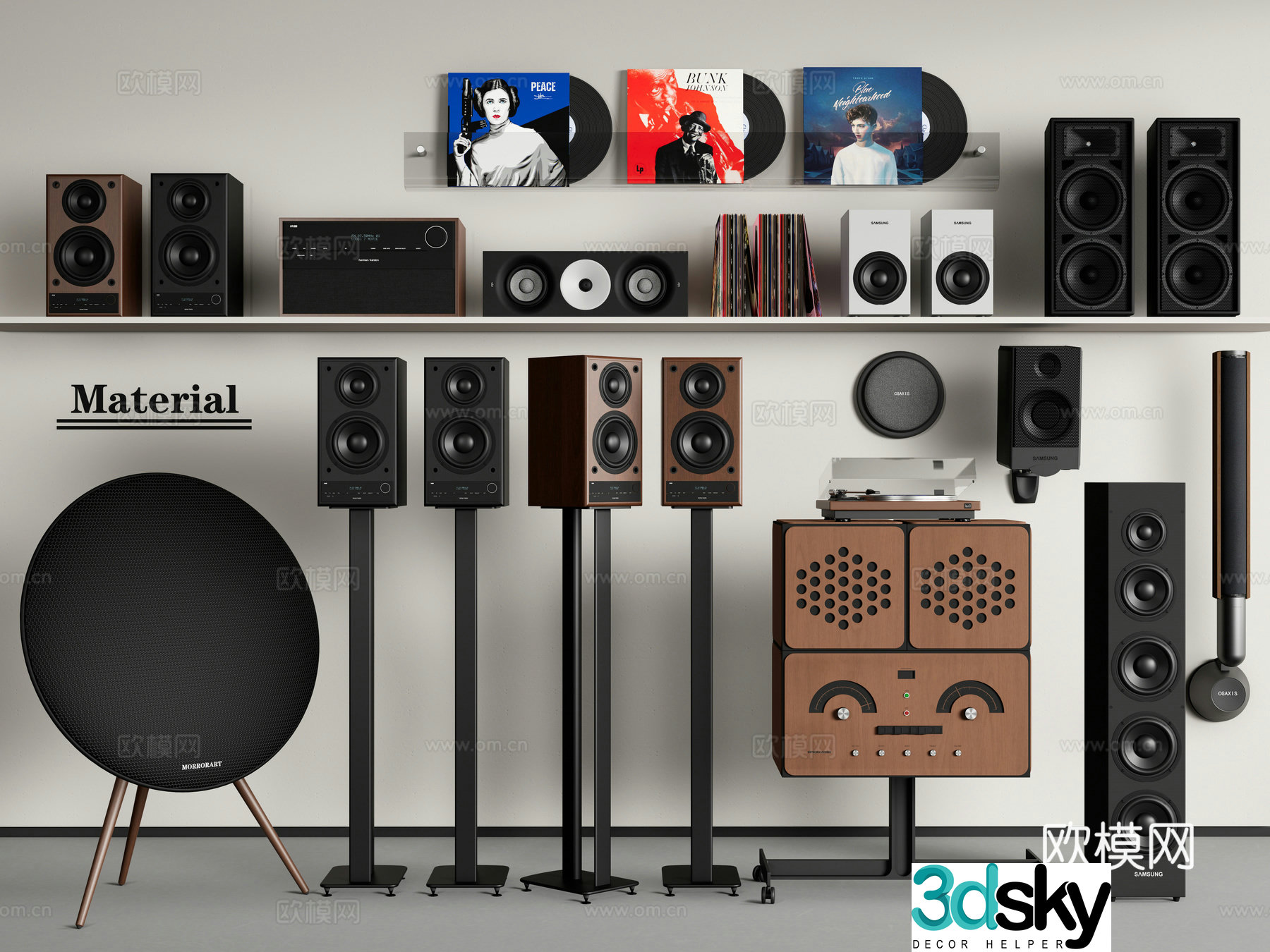 Modern audio bluetooth audio record player 3d model