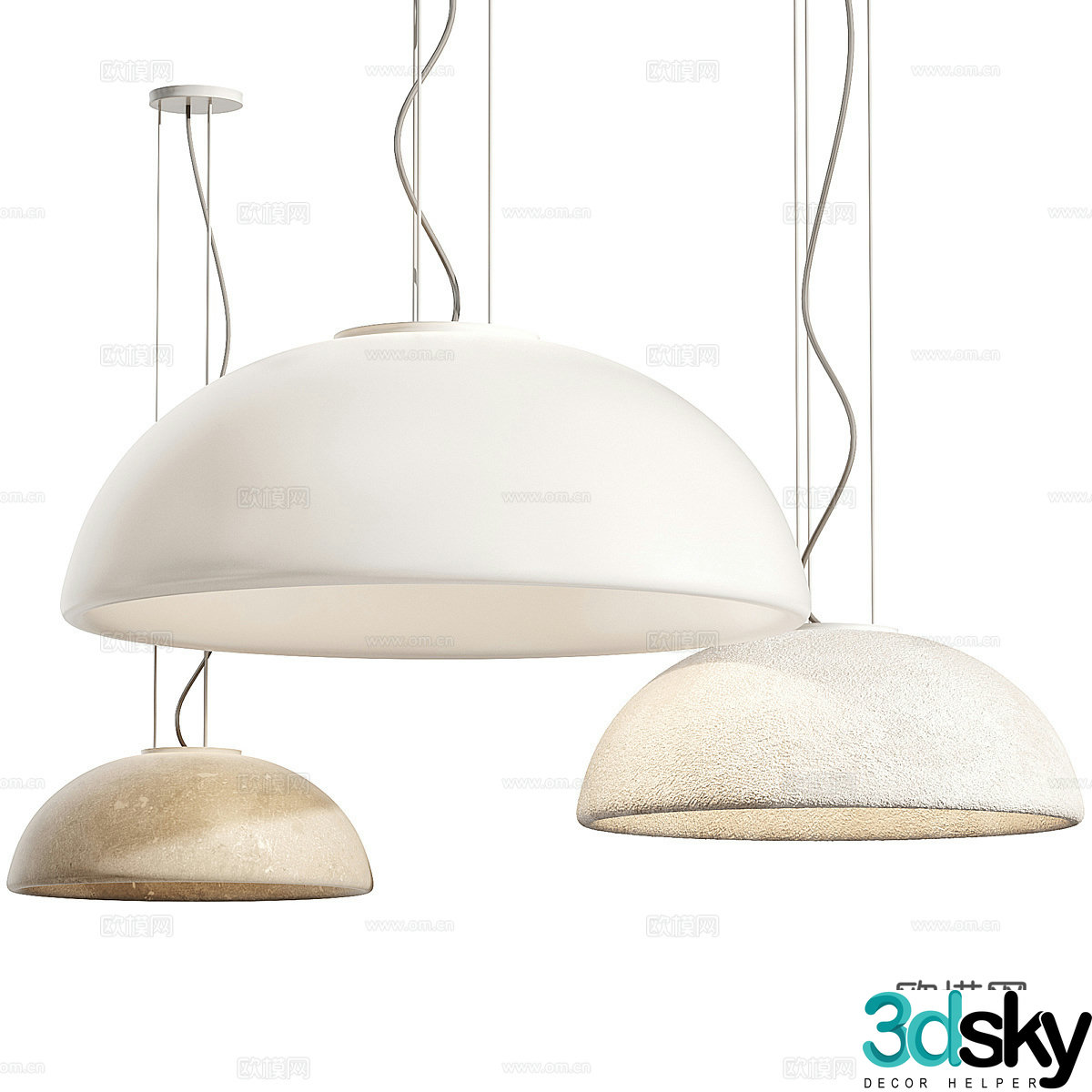 Cream style chandelier 3d model