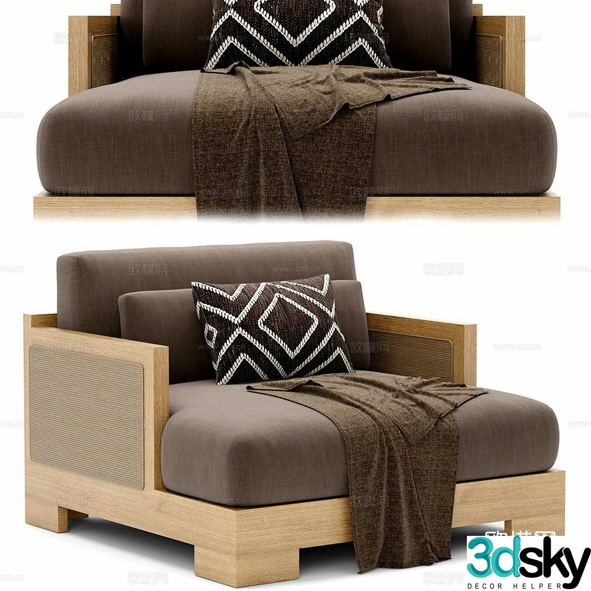 RH single sofa 3d model