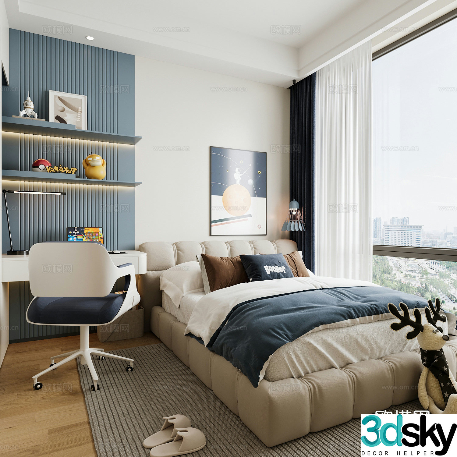 Modern children’s room boy’s room kid’s room 3d model