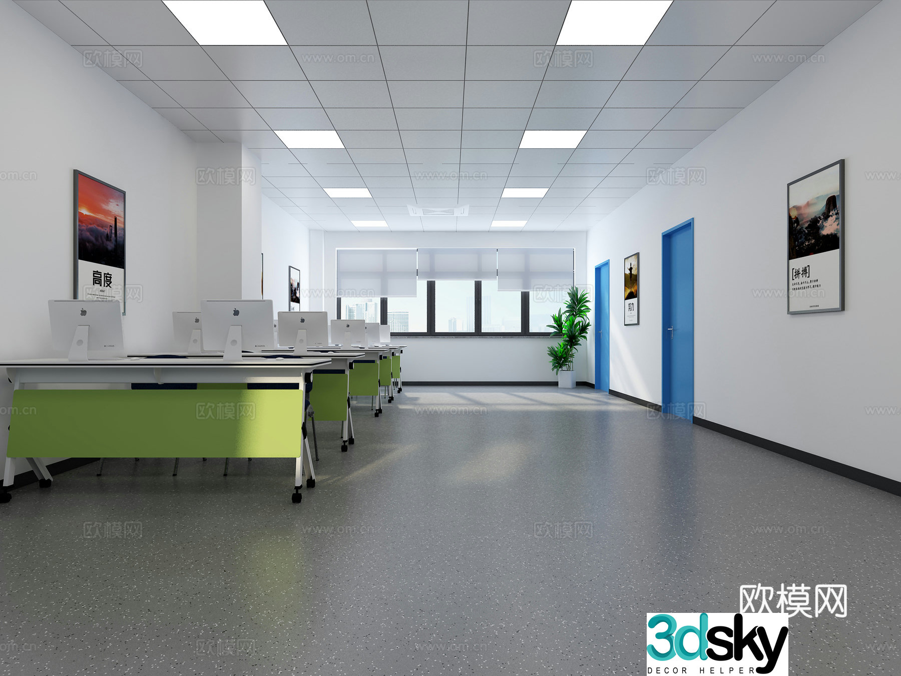 Public office area R&D office 3d model