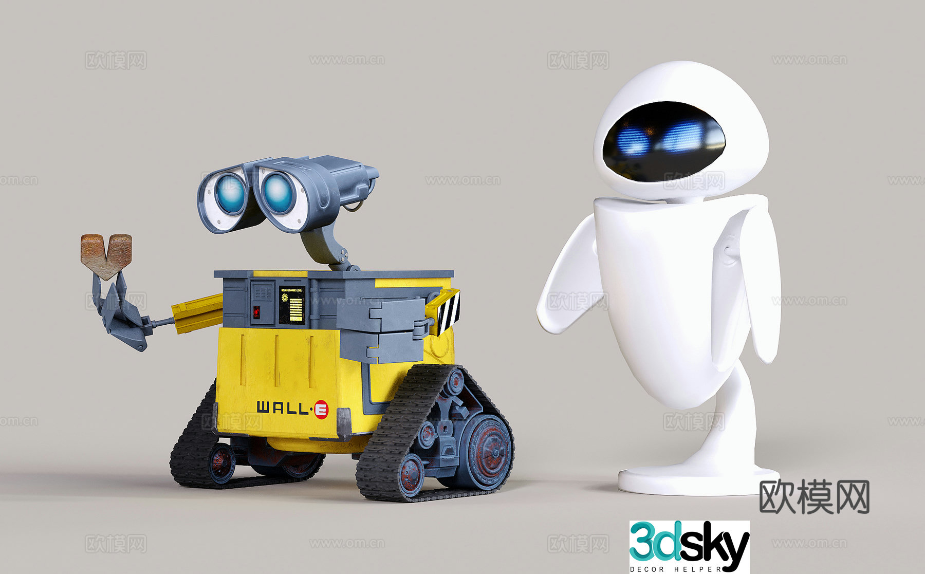 Modern robot Wall-E Eve robot 3d model