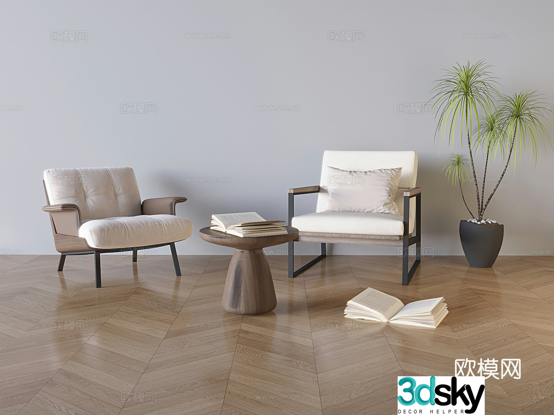 Modern chair leisure chair 3d model