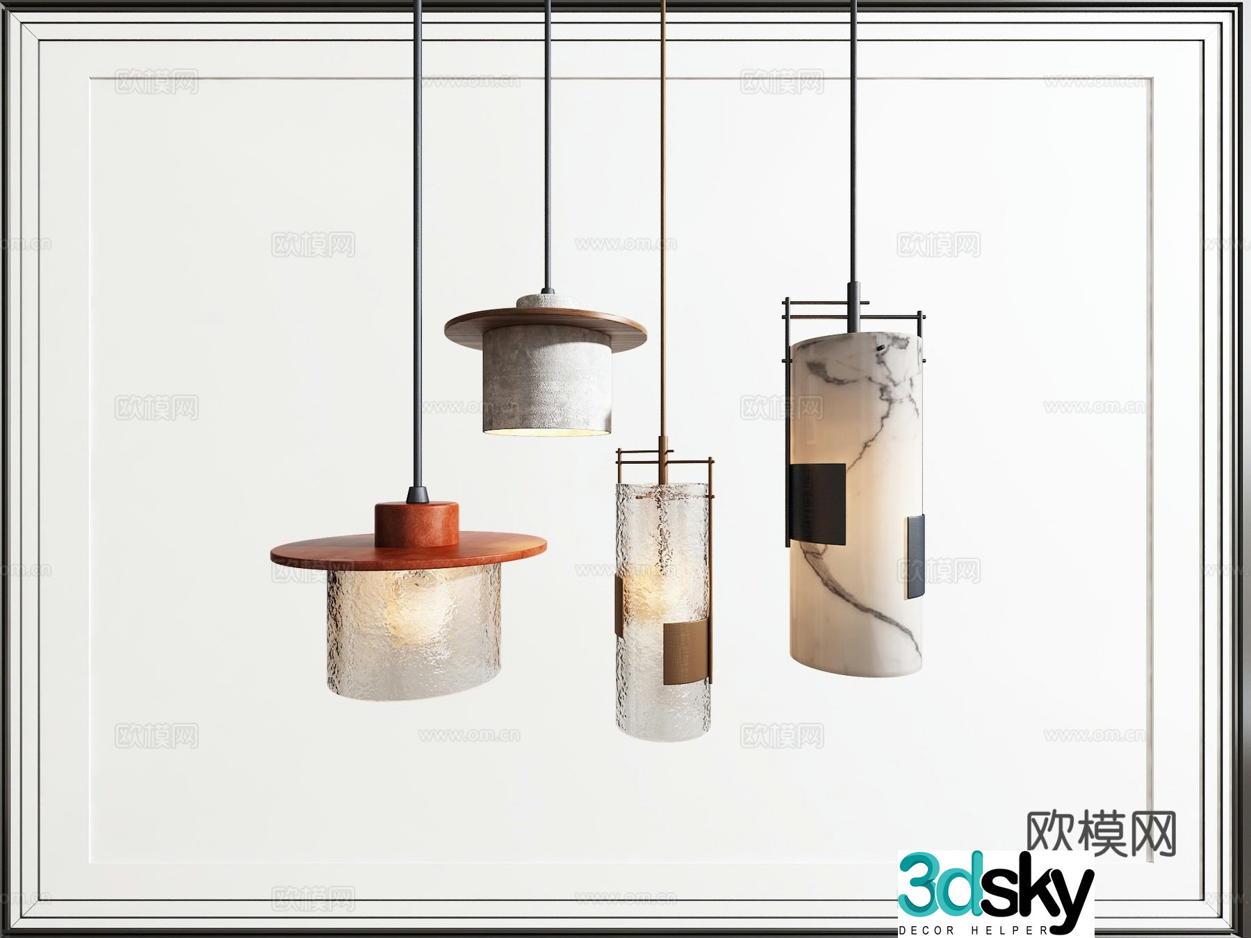 New Chinese style small chandelier bedside small chandelier 3d model