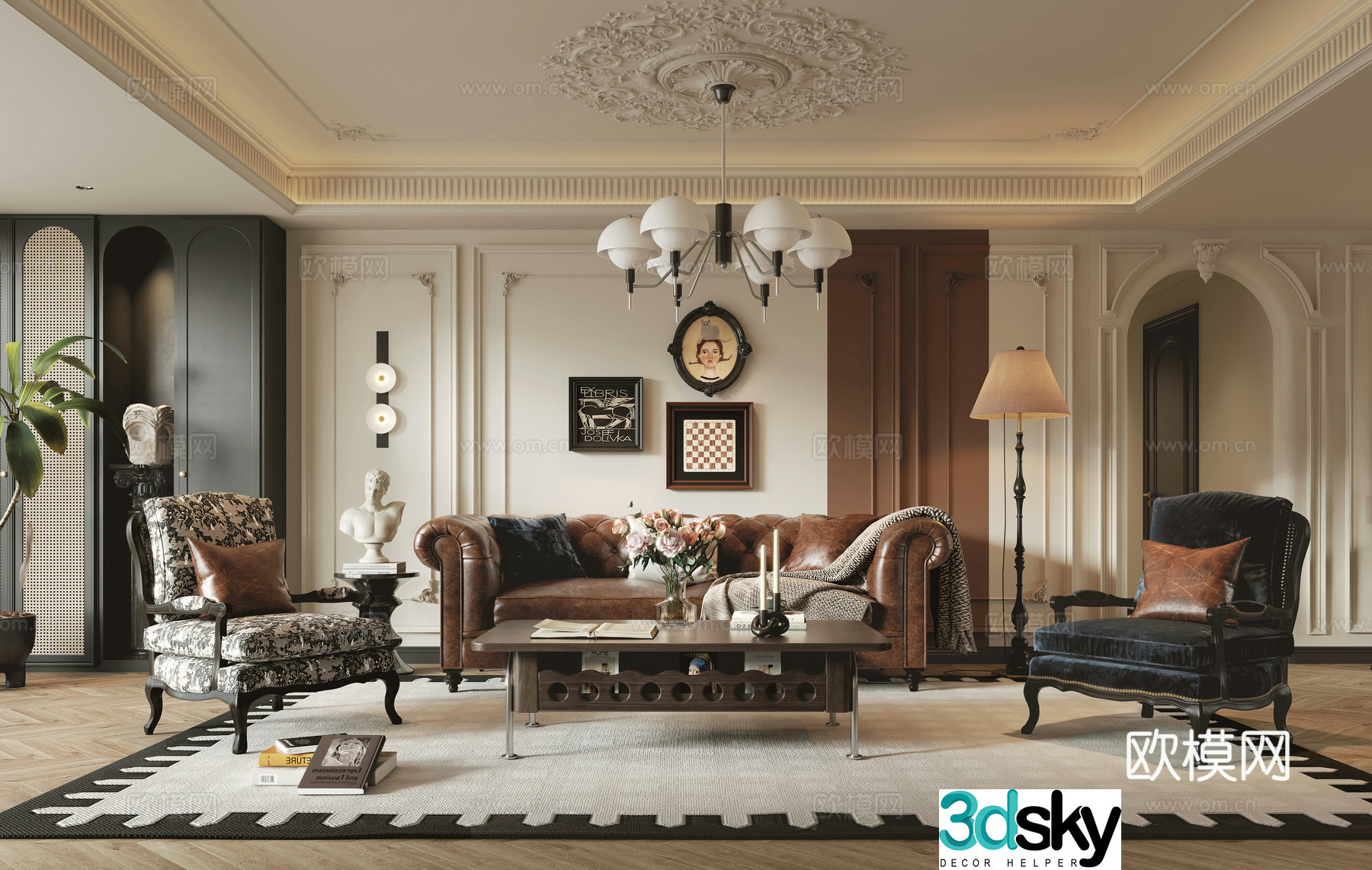 French living room 3d model