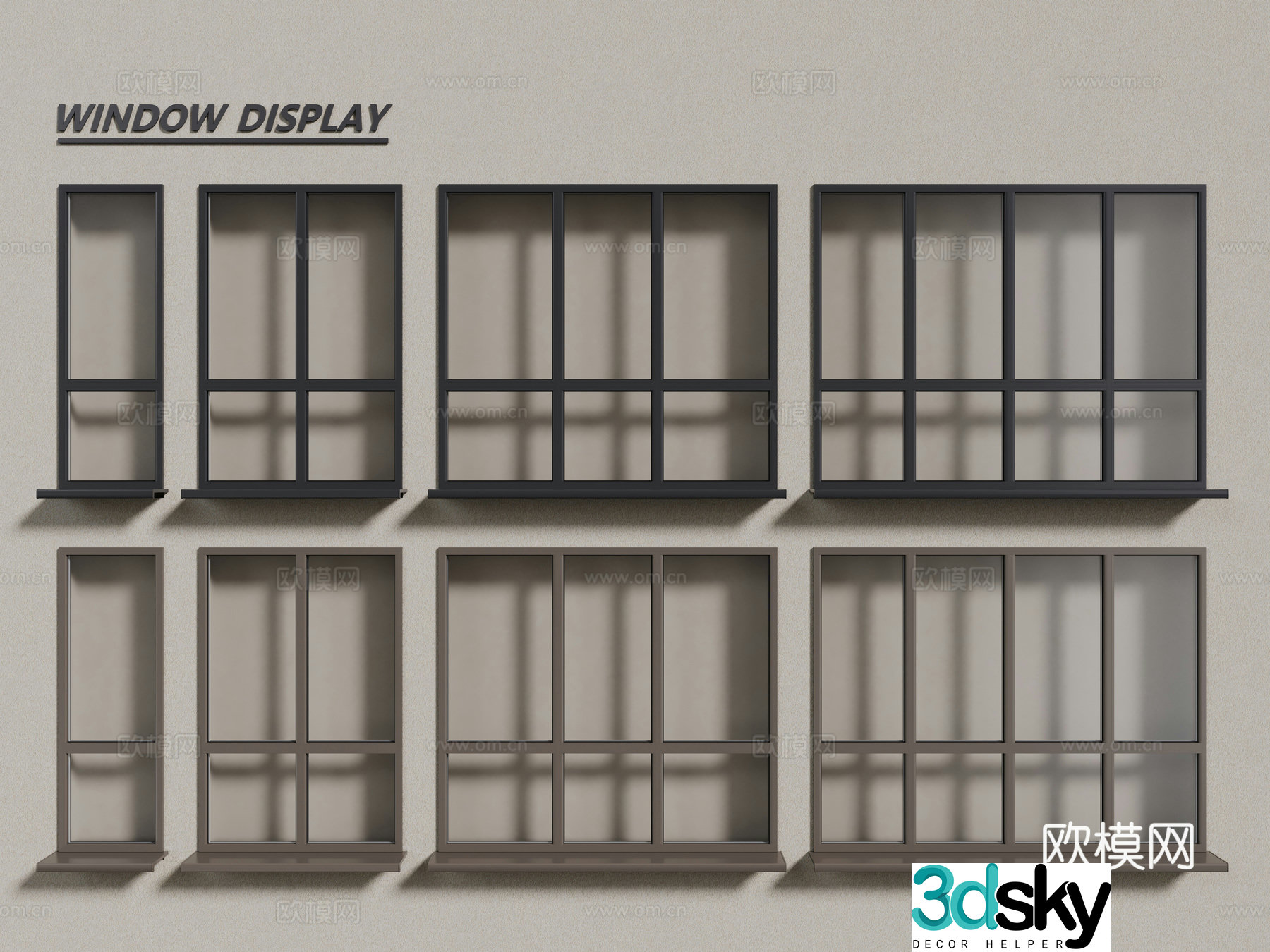 Modern windows aluminum alloy windows casement windows floor-to-ceiling windows 3d model