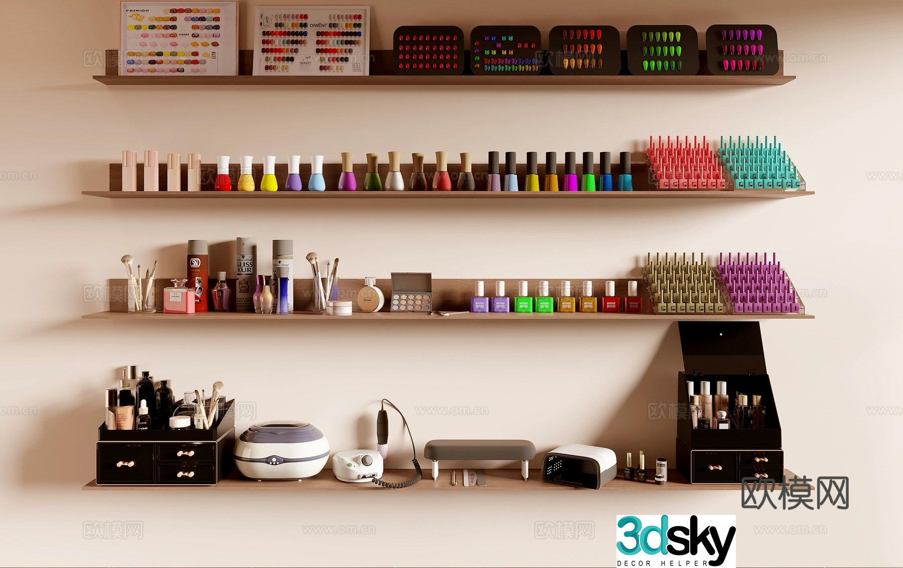 Nail art supplies 3d model