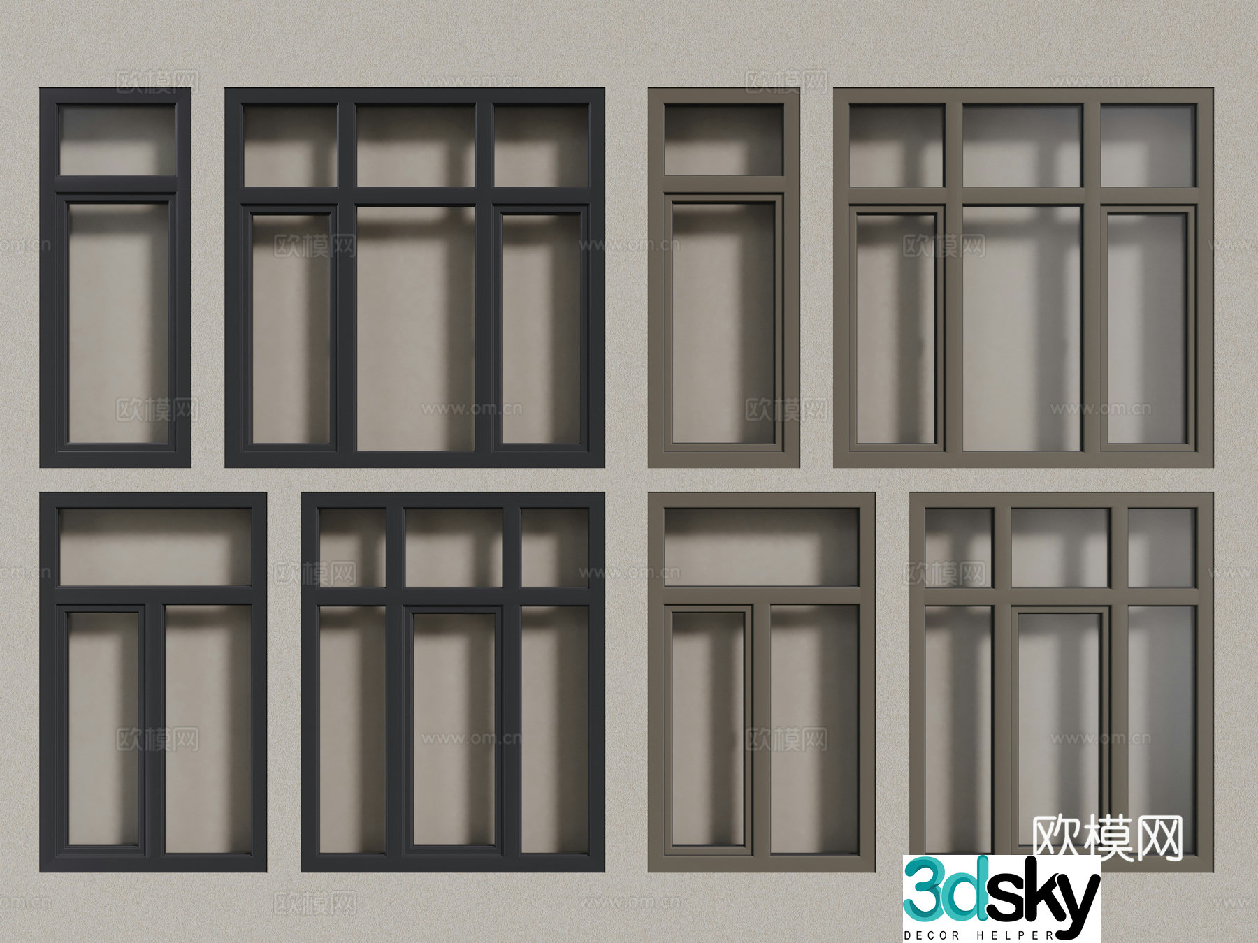 Modern windows aluminum alloy windows casement windows floor-to-ceiling windows 3d model